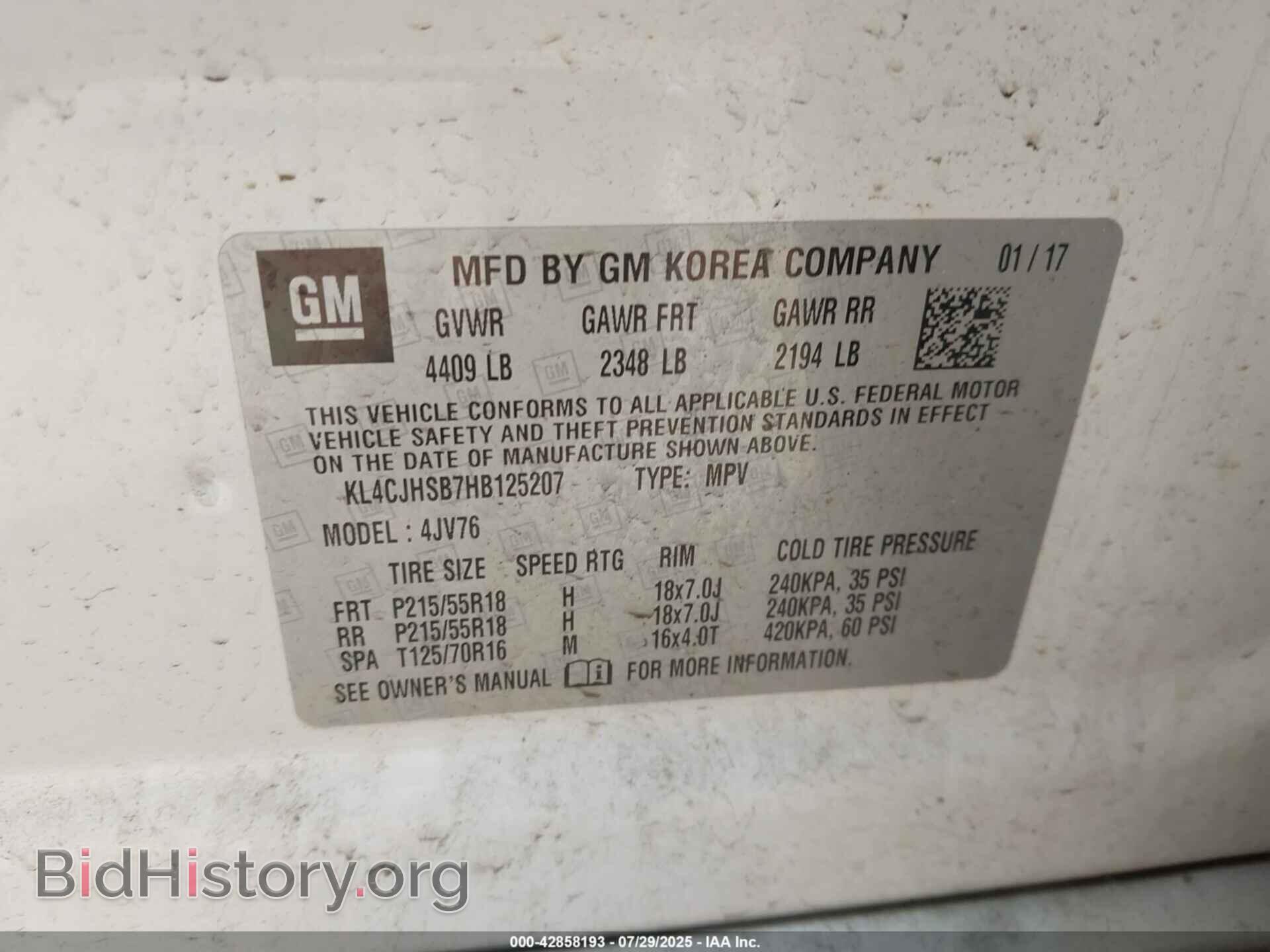 2017 BUICK ENCORE - VIN: KL4CJHSB7HB125207 - Фото 9