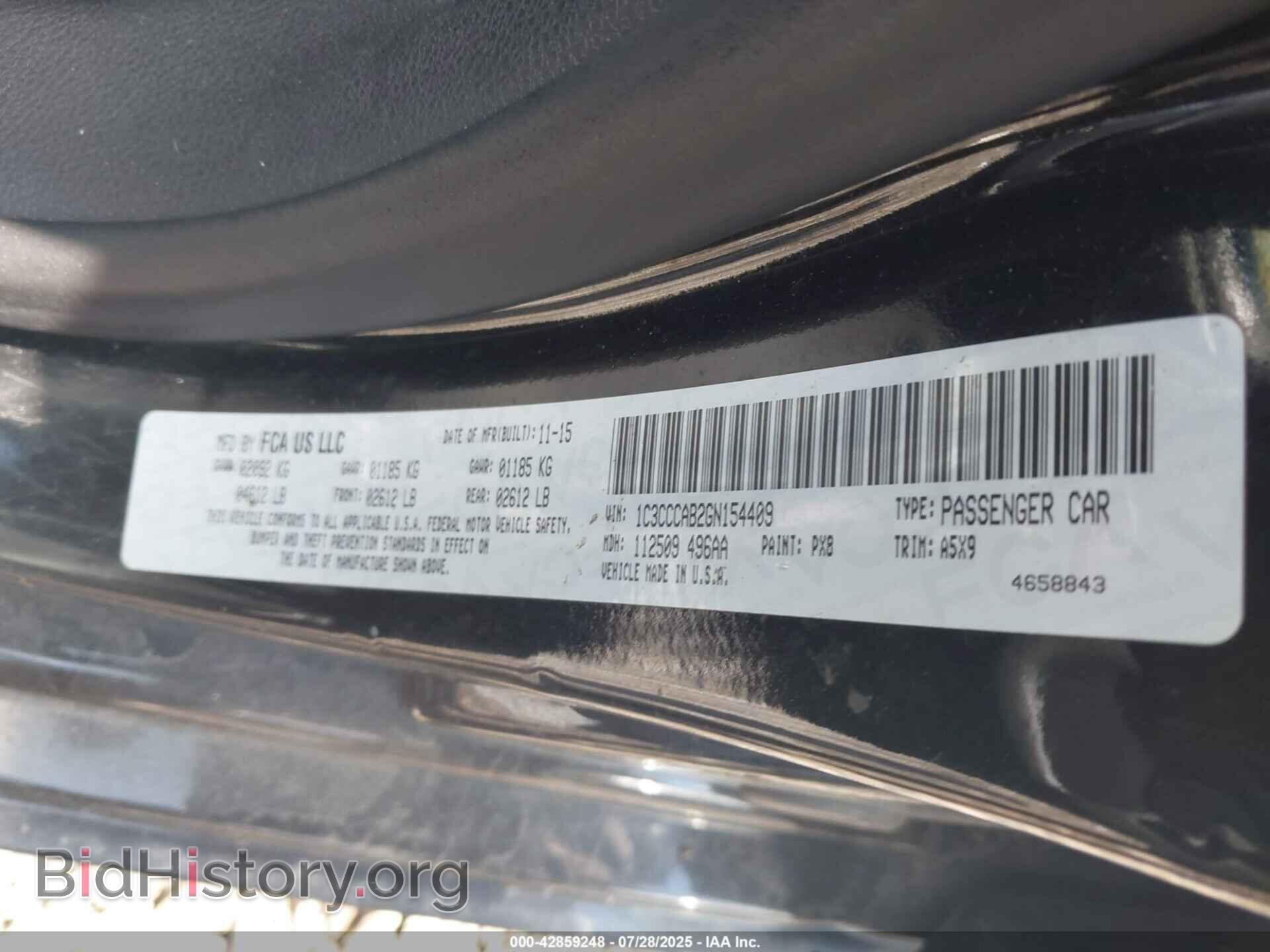 2016 CHRYSLER 200 - VIN: 1C3CCCAB2GN154409 - Фото 9