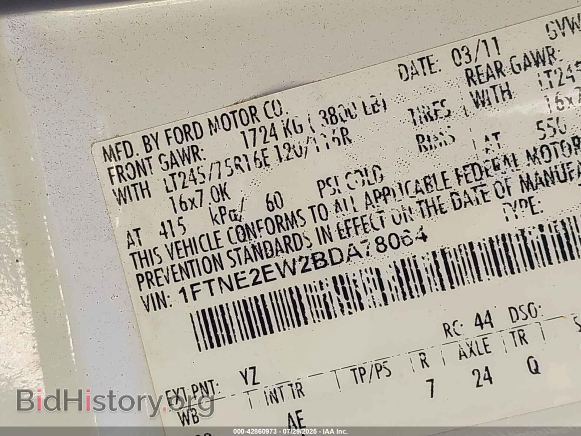 2011 FORD E-250 - VIN: 1FTNE2EW2BDA78064 - Photo 9