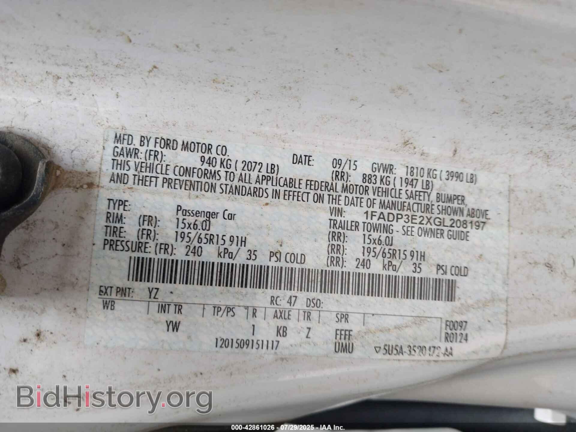 2016 FORD FOCUS - VIN: 1FADP3E2XGL208197 - Фото 9