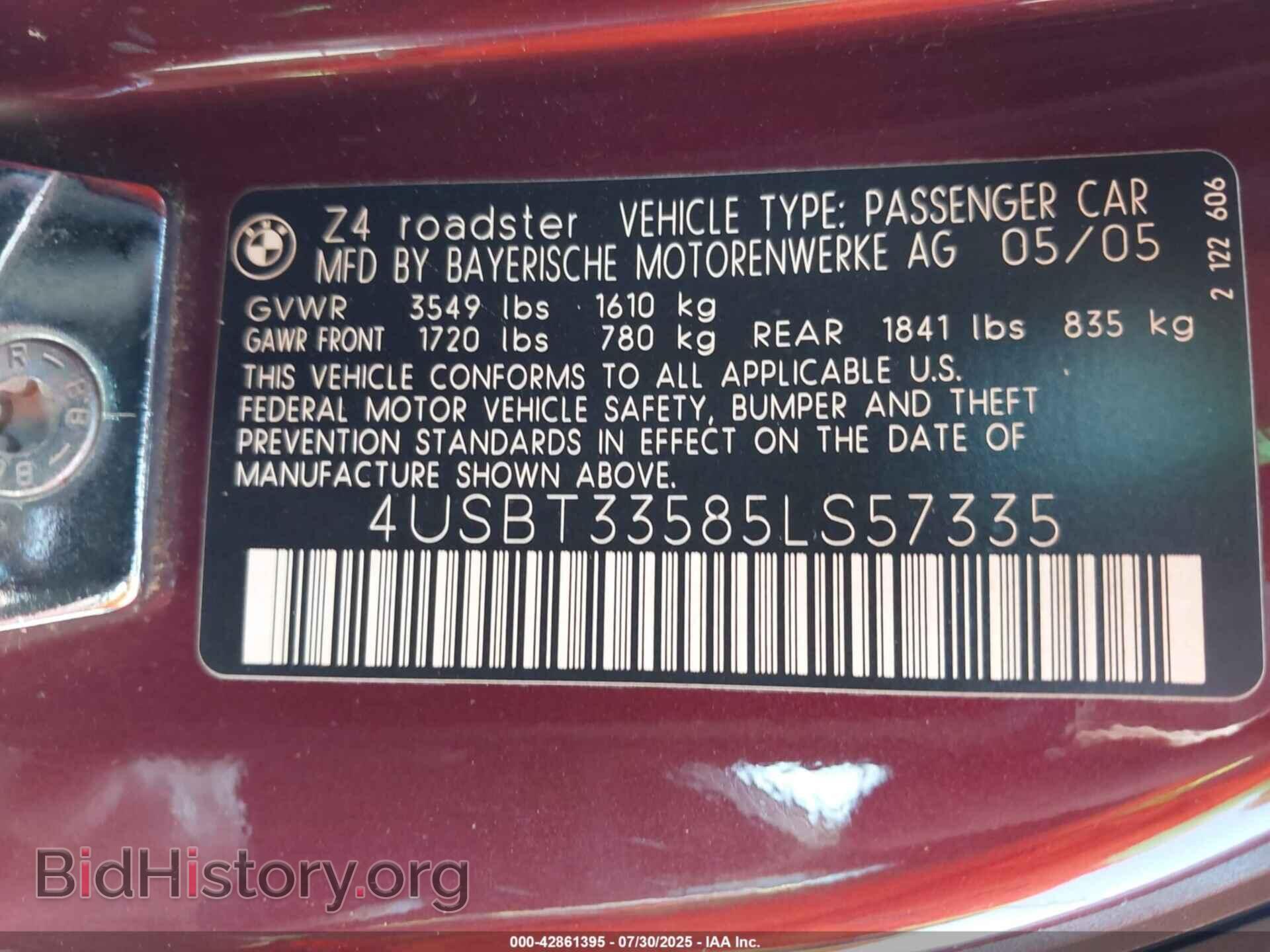 2005 BMW Z4 - VIN: 4USBT33585LS57335 - Photo 9