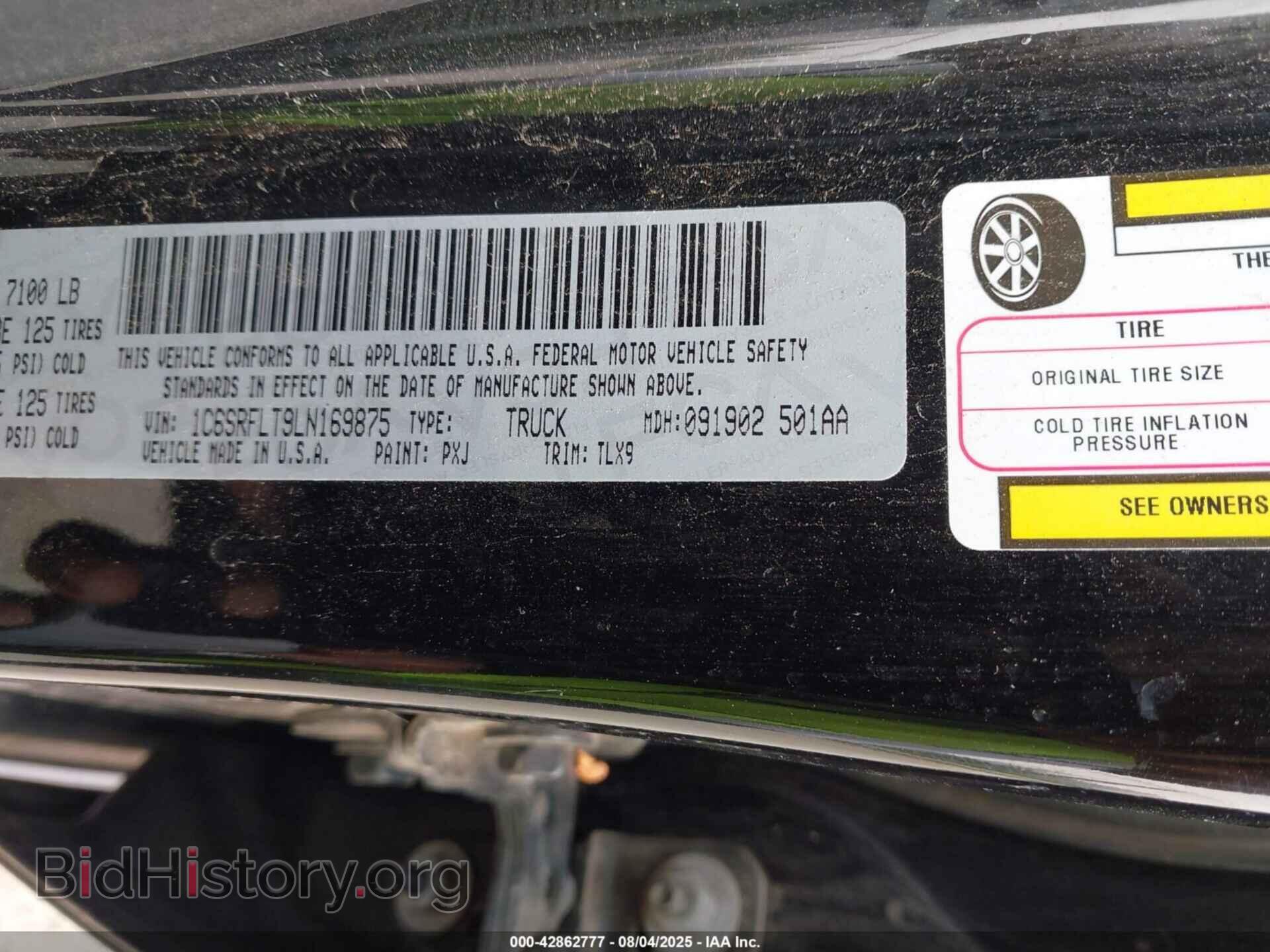 2020 RAM 1500 - VIN: 1C6SRFLT9LN169875 - Фото 5