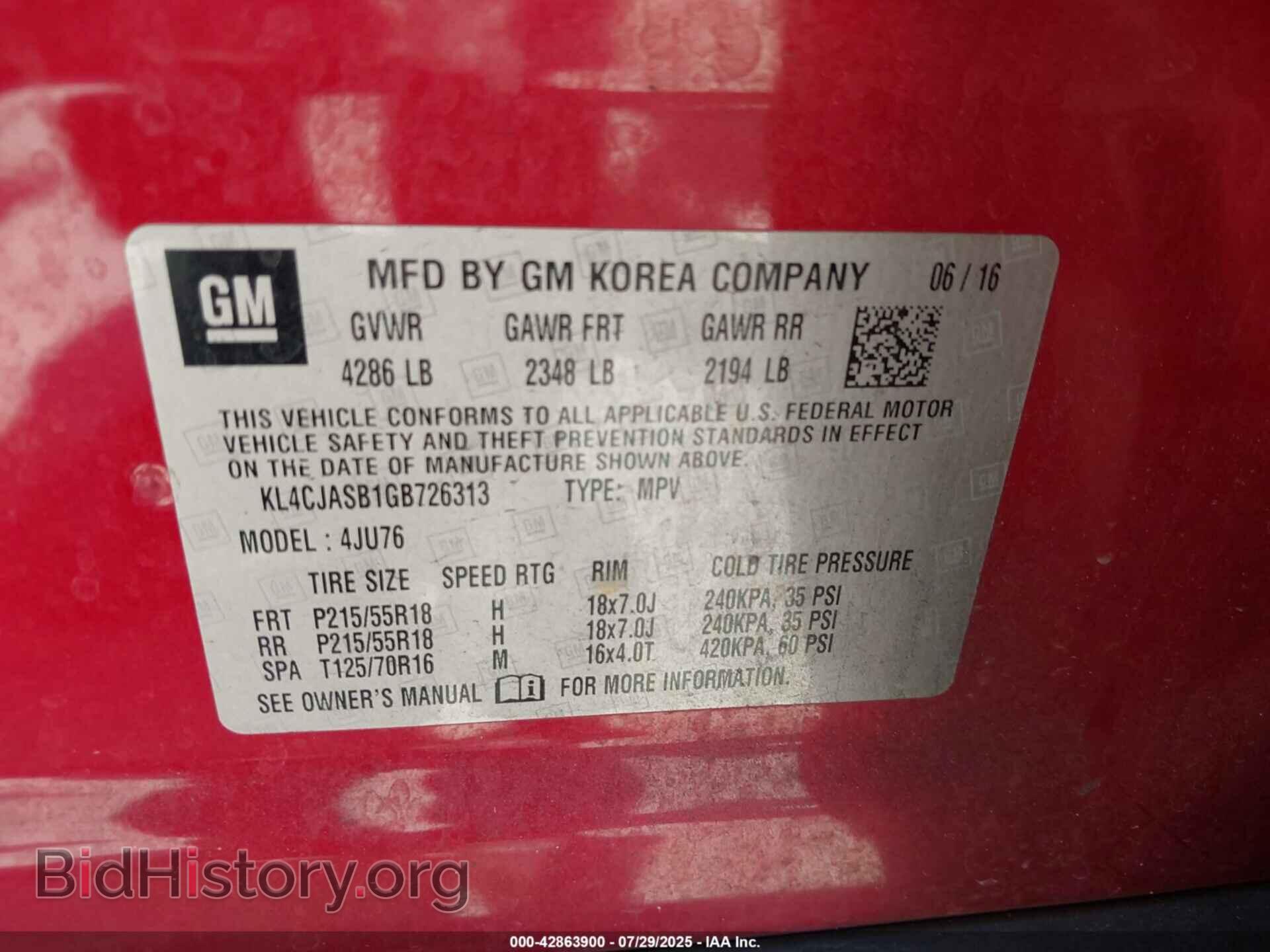 2016 BUICK ENCORE - VIN: KL4CJASB1GB726313 - Фото 9