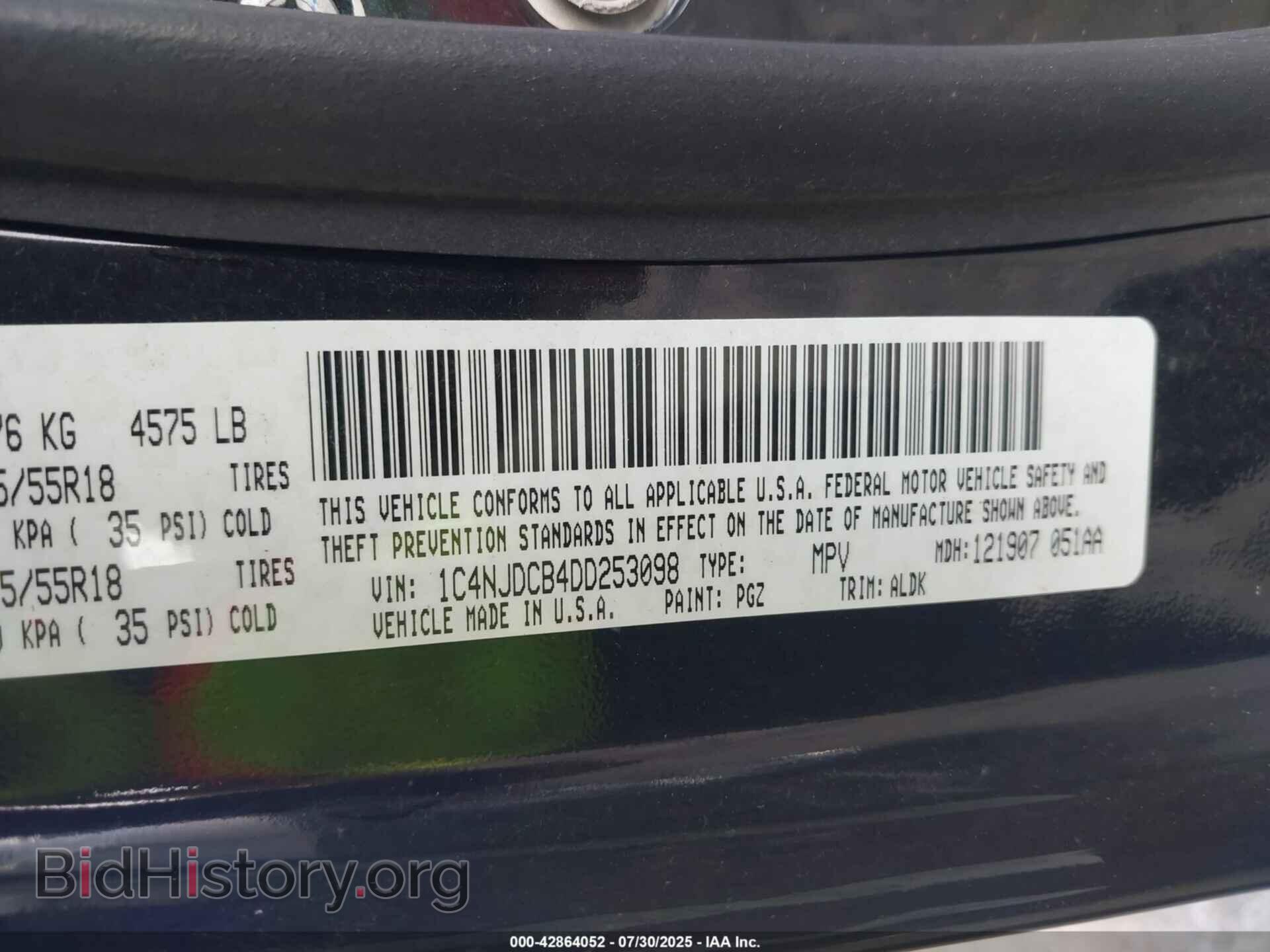 2013 JEEP COMPASS - VIN: 1C4NJDCB4DD253098 - Photo 9