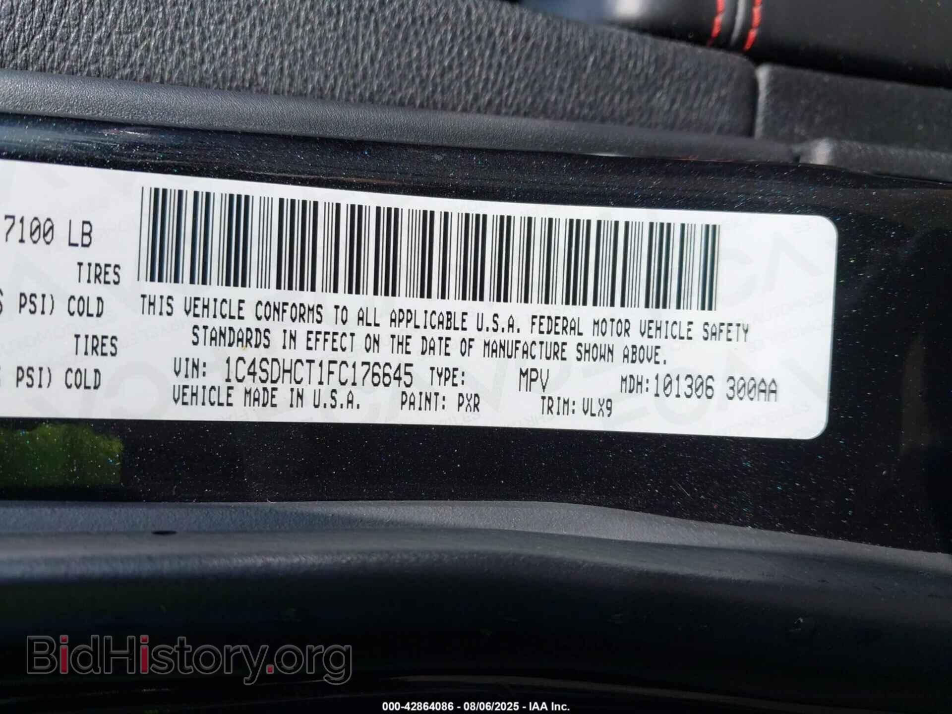 2015 DODGE DURANGO - VIN: 1C4SDHCT1FC176645 - Фото 9