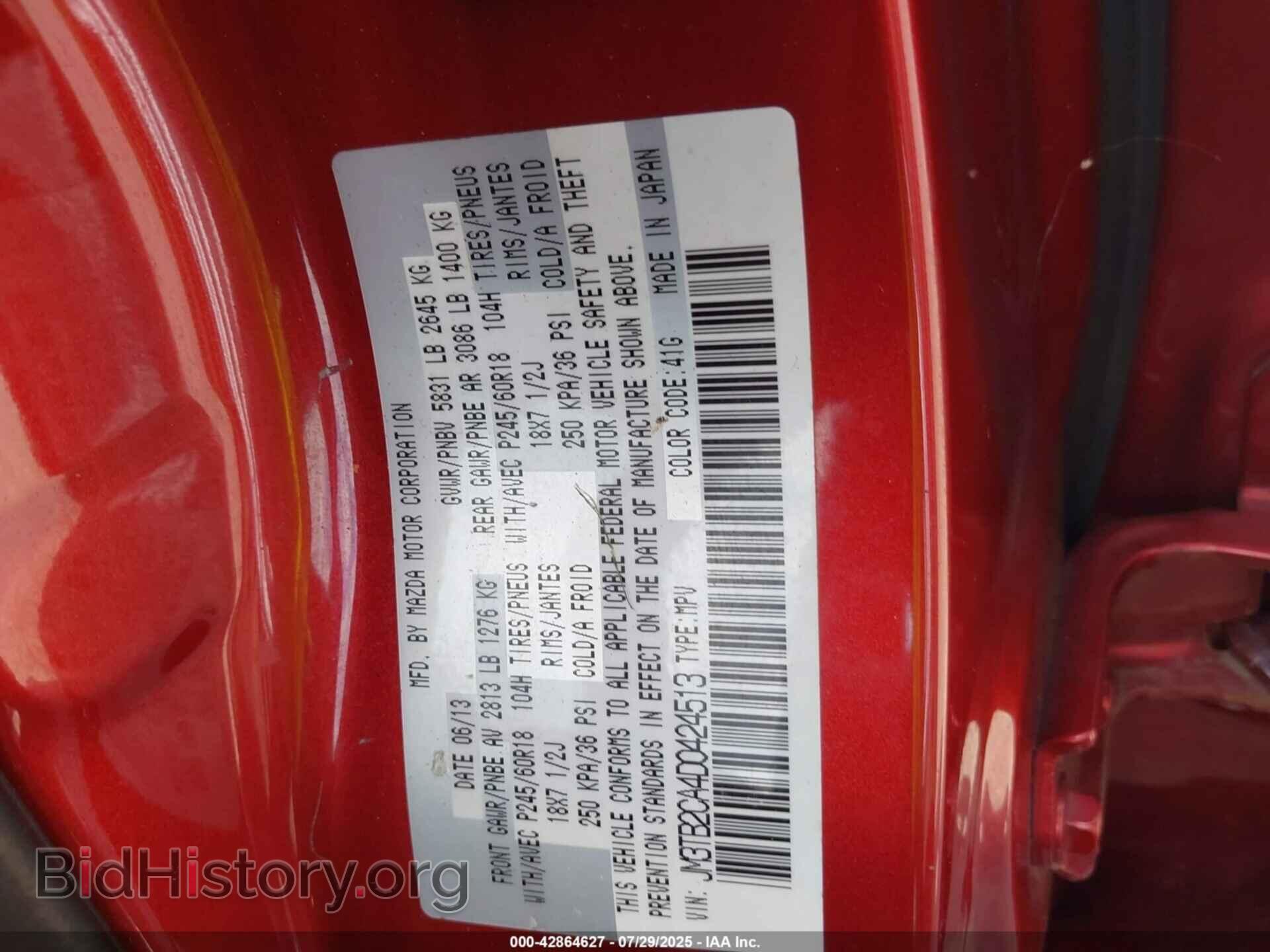 2013 MAZDA CX-9 - VIN: JM3TB2CA4D0424513 - Фото 9