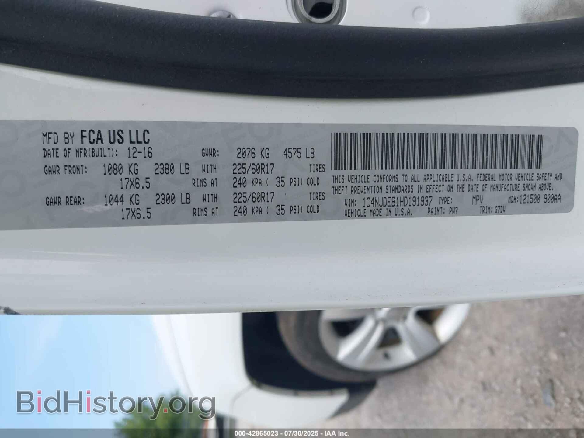 2017 JEEP COMPASS - VIN: 1C4NJDEB1HD191937 - Фото 9
