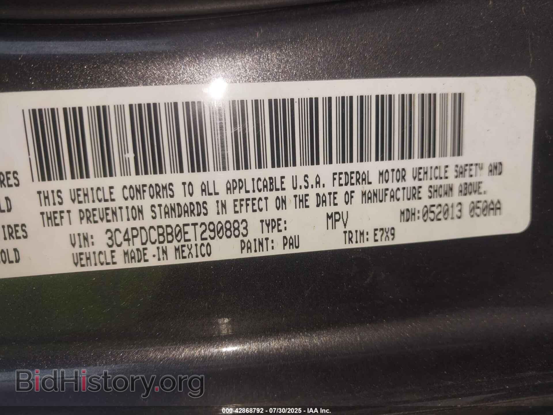 2014 DODGE JOURNEY - VIN: 3C4PDCBB0ET290883 - Photo 9