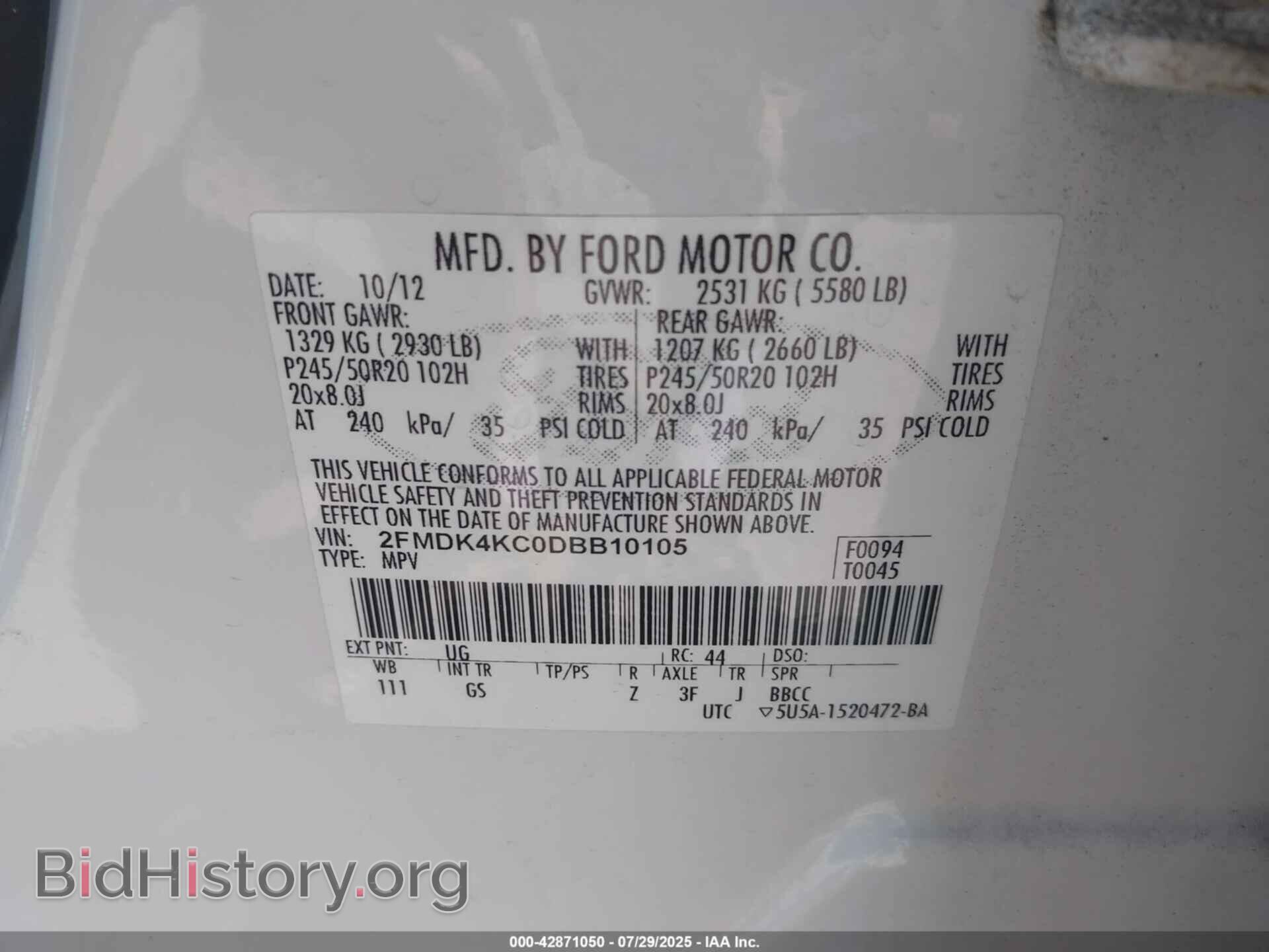 2013 FORD EDGE - VIN: 2FMDK4KC0DBB10105 - Photo 9
