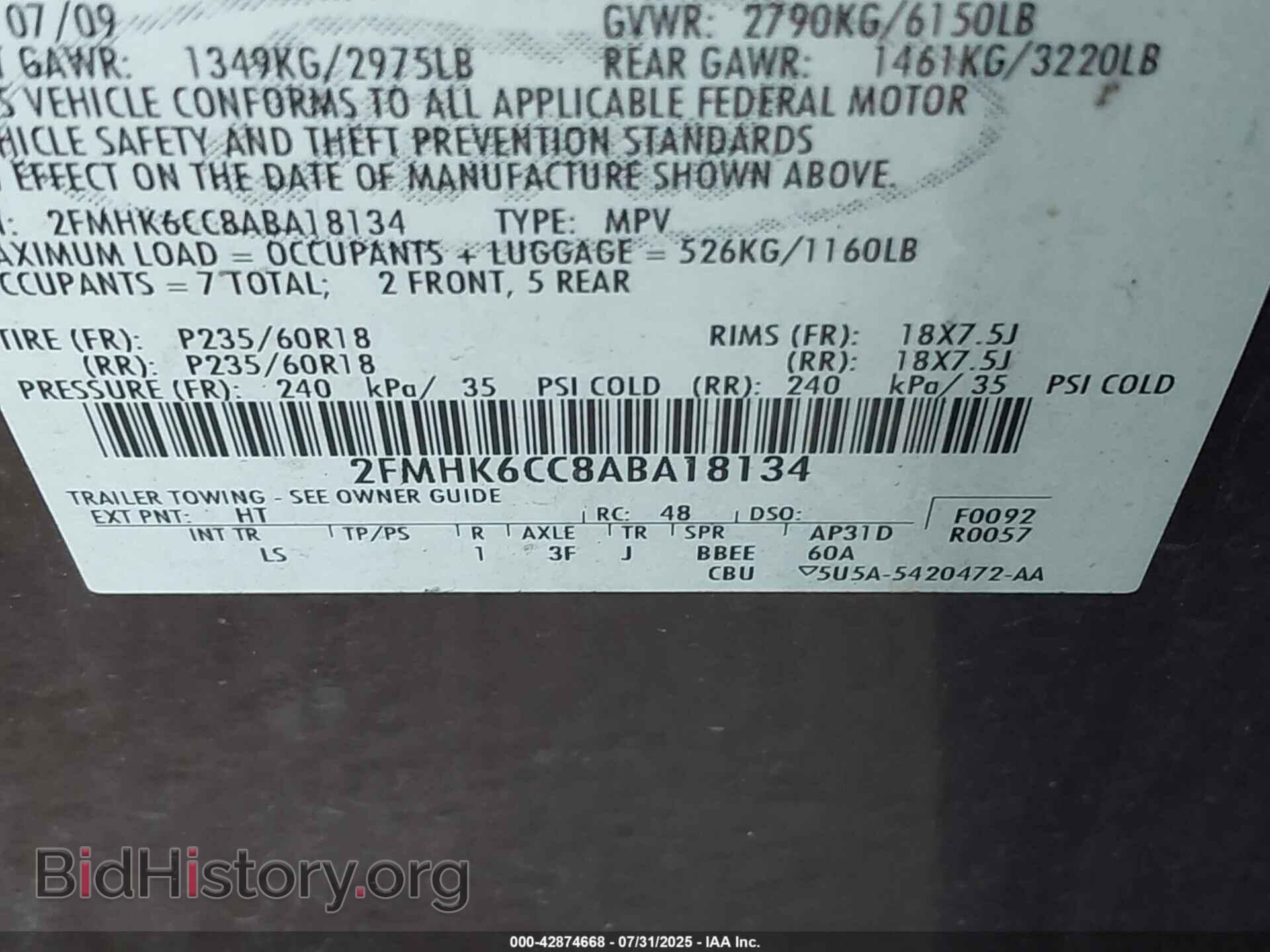 2010 FORD FLEX - VIN: 2FMHK6CC8ABA18134 - Photo 9