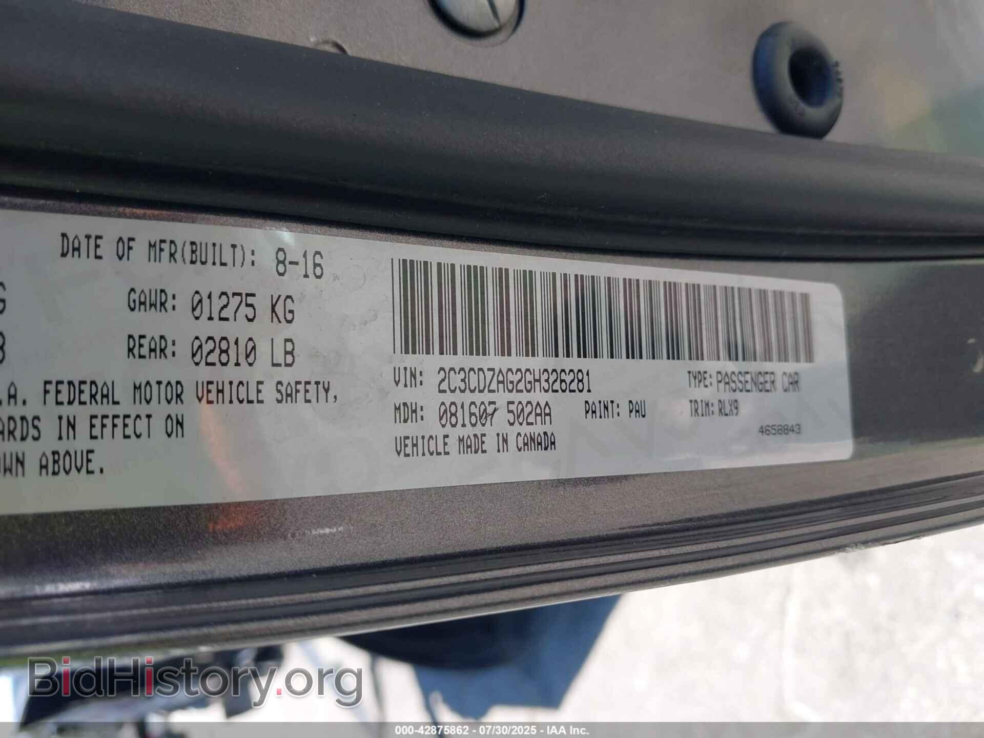 2016 DODGE CHALLENGER - VIN: 2C3CDZAG2GH326281 - Photo 9