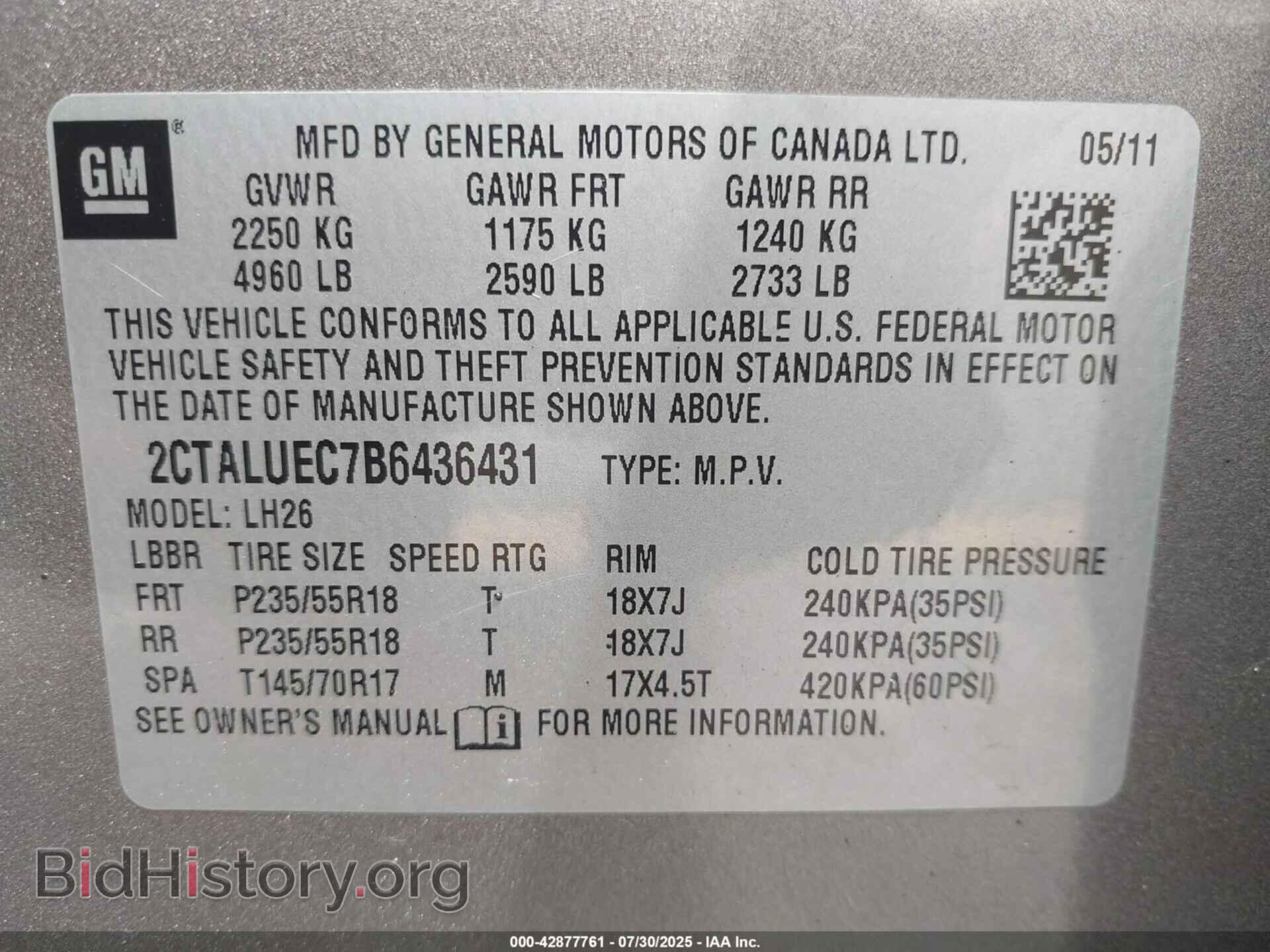 2011 GMC TERRAIN - VIN: 2CTALUEC7B6436431 - Photo 9