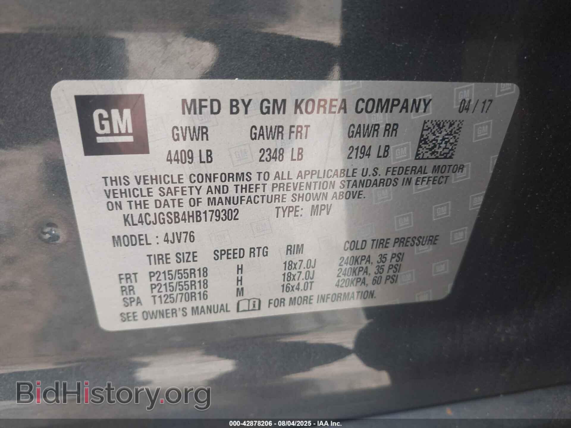 2017 BUICK ENCORE - VIN: KL4CJGSB4HB179302 - Фото 9