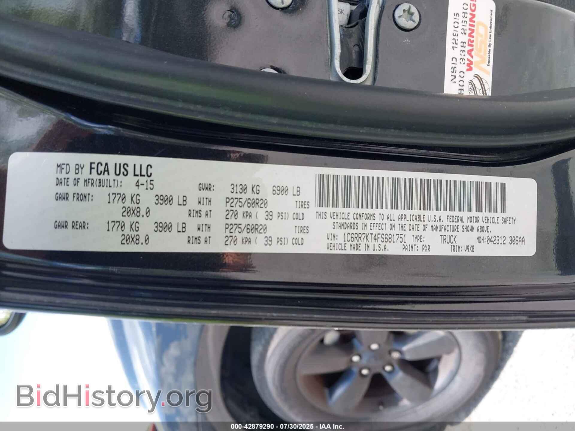 2015 RAM 1500 - VIN: 1C6RR7KT4FS681751 - Фото 9