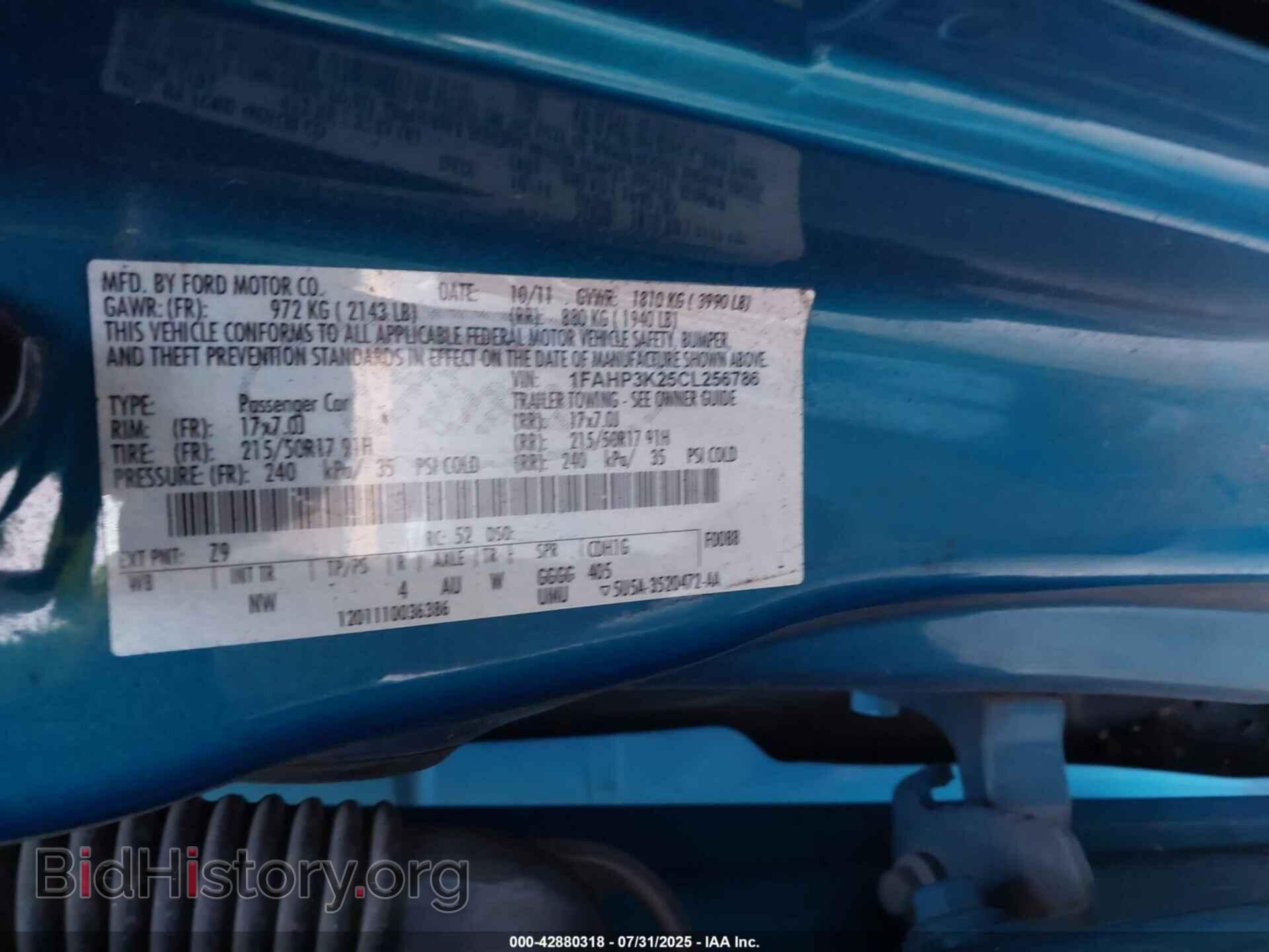 2012 FORD FOCUS - VIN: 1FAHP3K25CL256786 - Фото 9