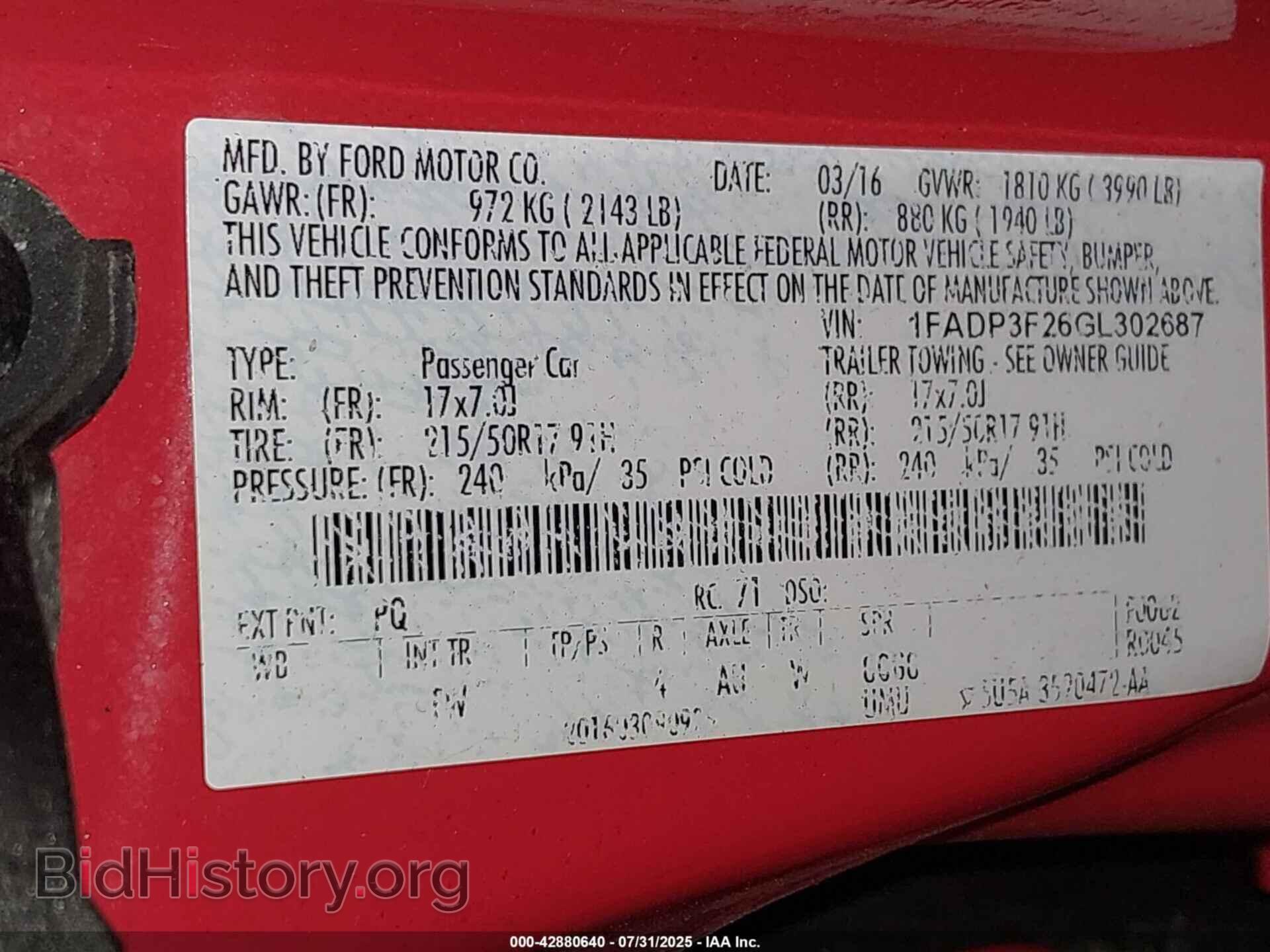 2016 FORD FOCUS - VIN: 1FADP3F26GL302687 - Фото 9
