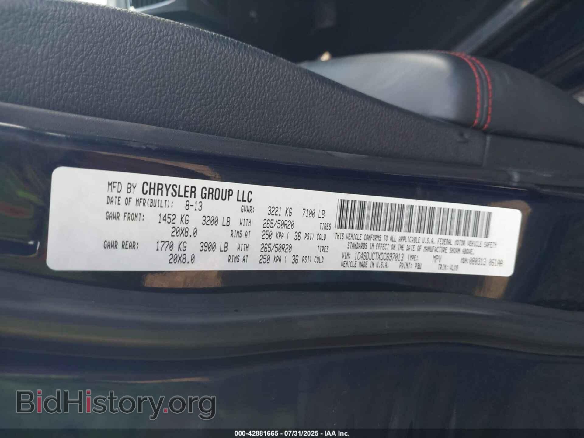2013 DODGE DURANGO - VIN: 1C4SDJCTXDC697013 - Фото 9