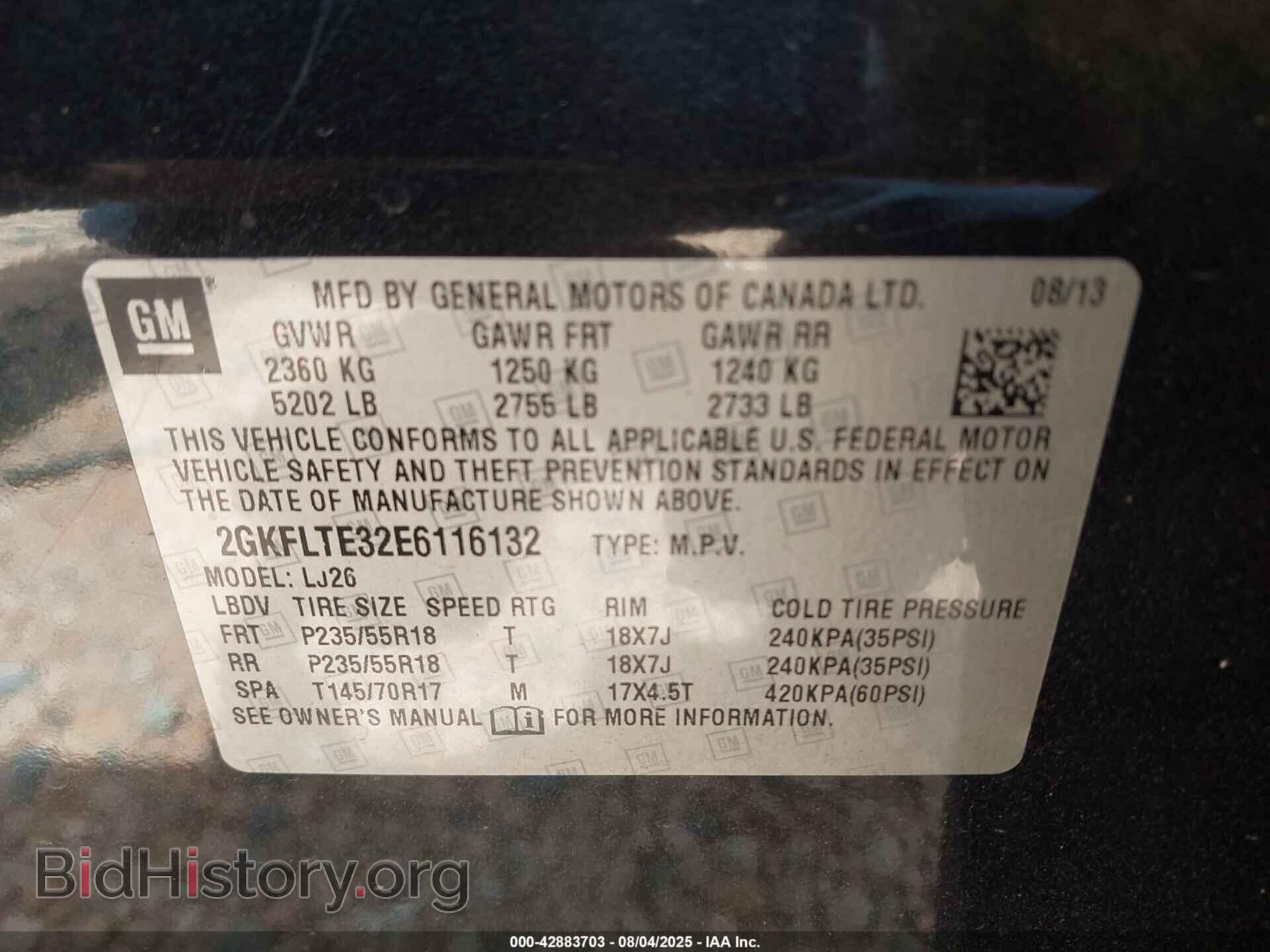 2014 GMC TERRAIN - VIN: 2GKFLTE32E6116132 - Фото 9