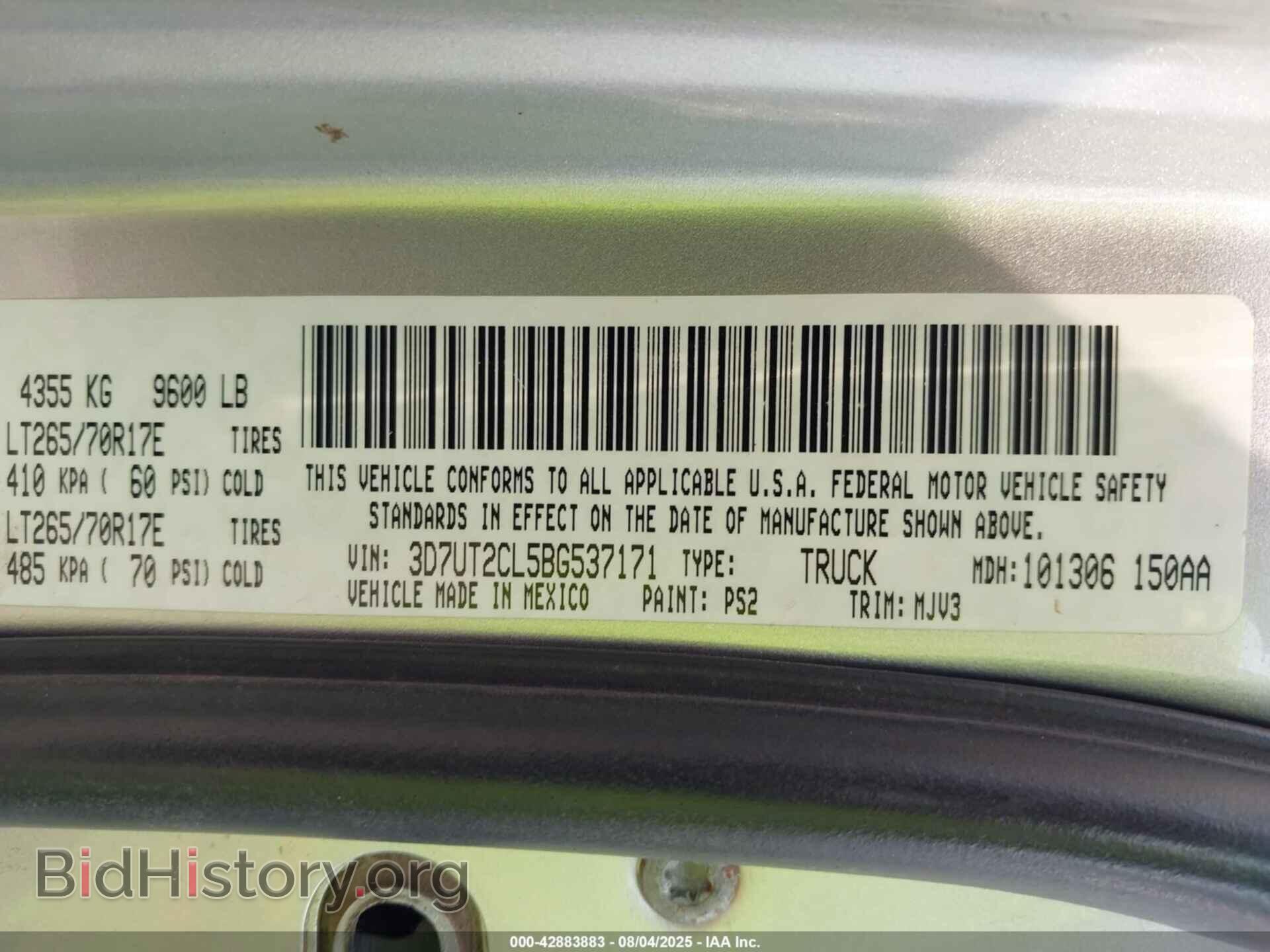 2011 RAM RAM 2500 - VIN: 3D7UT2CL5BG537171 - Photo 9