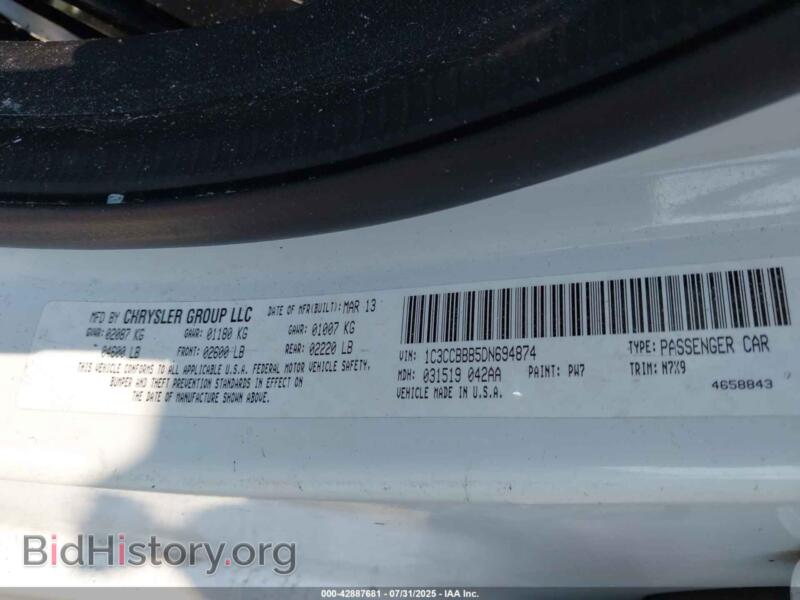 2013 Chrysler 200 (VIN 1C3CCBBB5DN694874) — photo 9 of 10