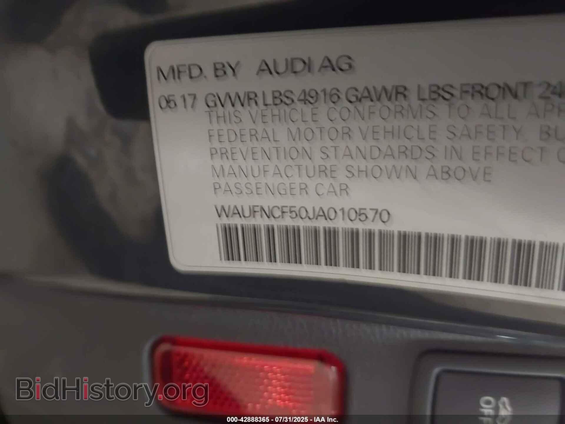 2018 AUDI A5 - VIN: WAUFNCF50JA010570 - Фото 9