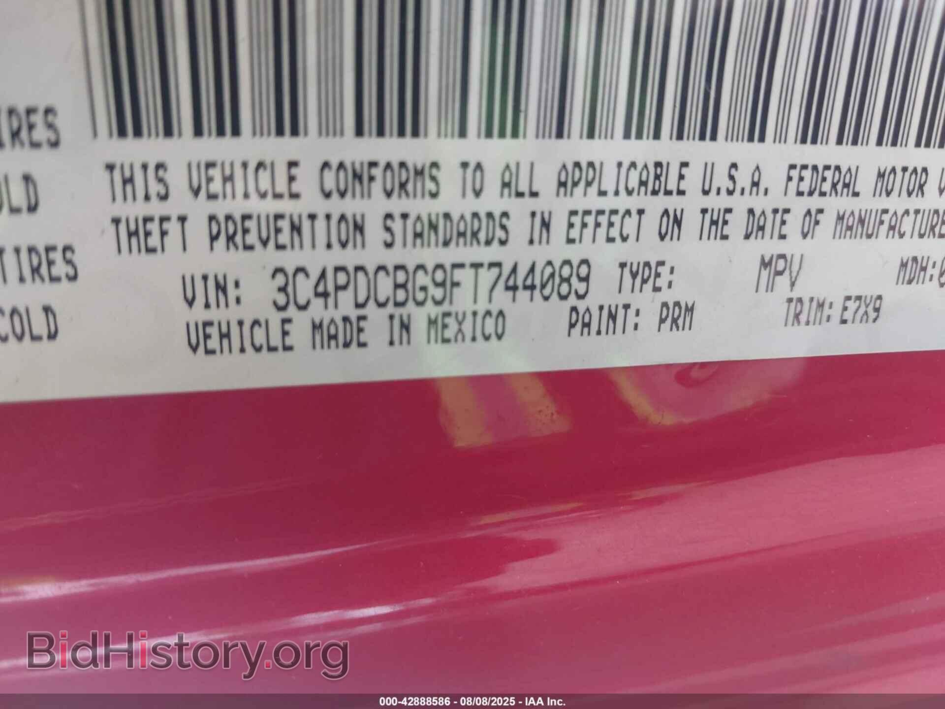 2015 DODGE JOURNEY - VIN: 3C4PDCBG9FT744089 - Фото 9