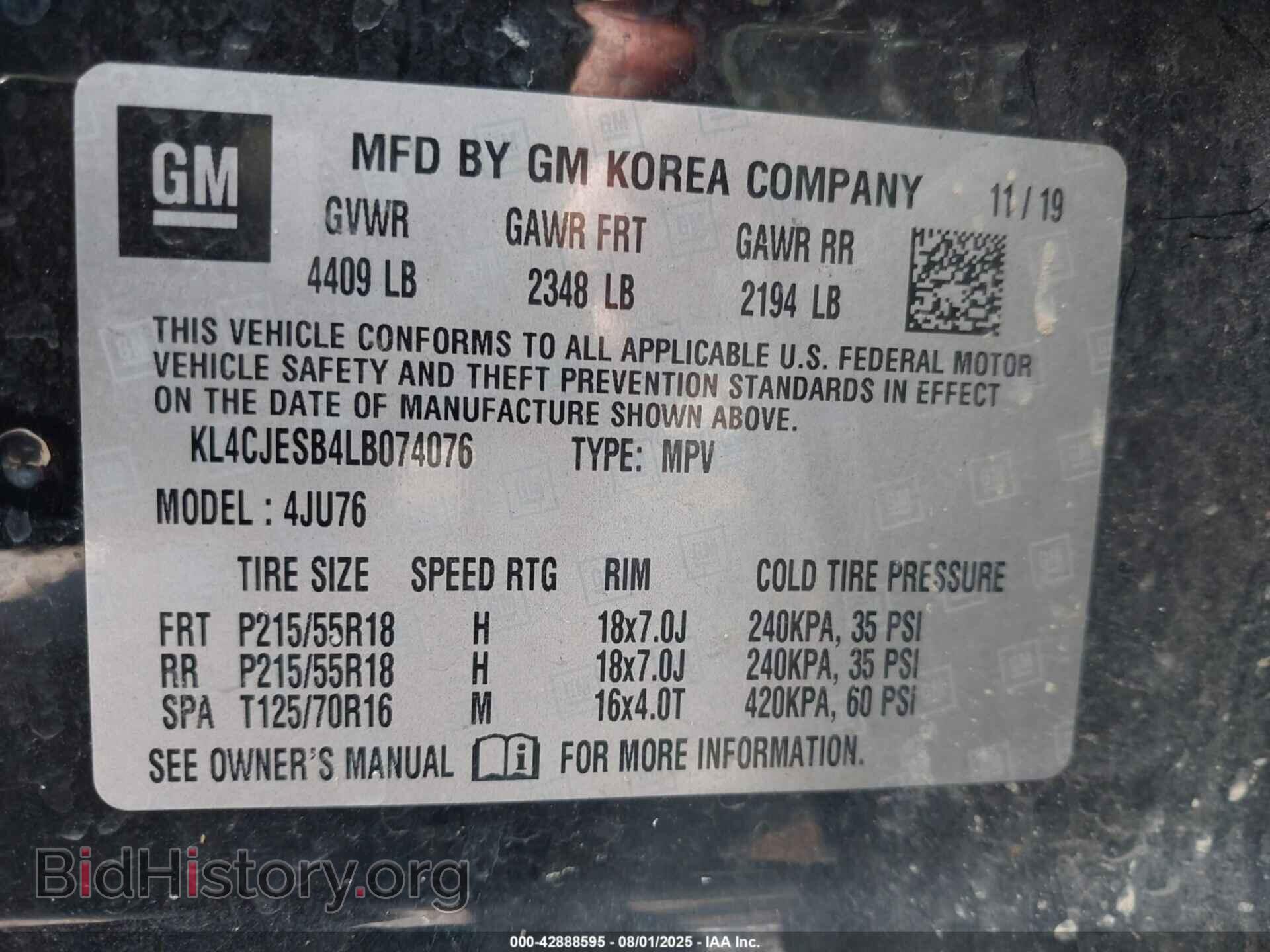 2020 BUICK ENCORE - VIN: KL4CJESB4LB074076 - Photo 9