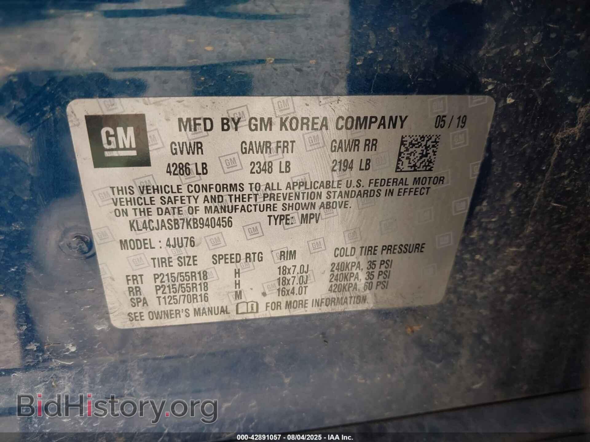 2019 BUICK ENCORE - VIN: KL4CJASB7KB940456 - Photo 9