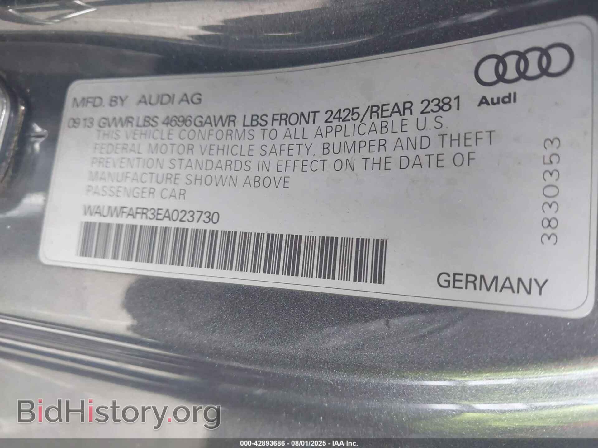 2014 AUDI A5 - VIN: WAUWFAFR3EA023730 - Фото 9