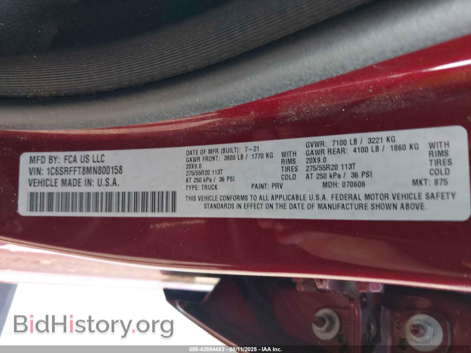 2021 RAM 1500 - VIN: 1C6SRFFT8MN800158 - Фото 9