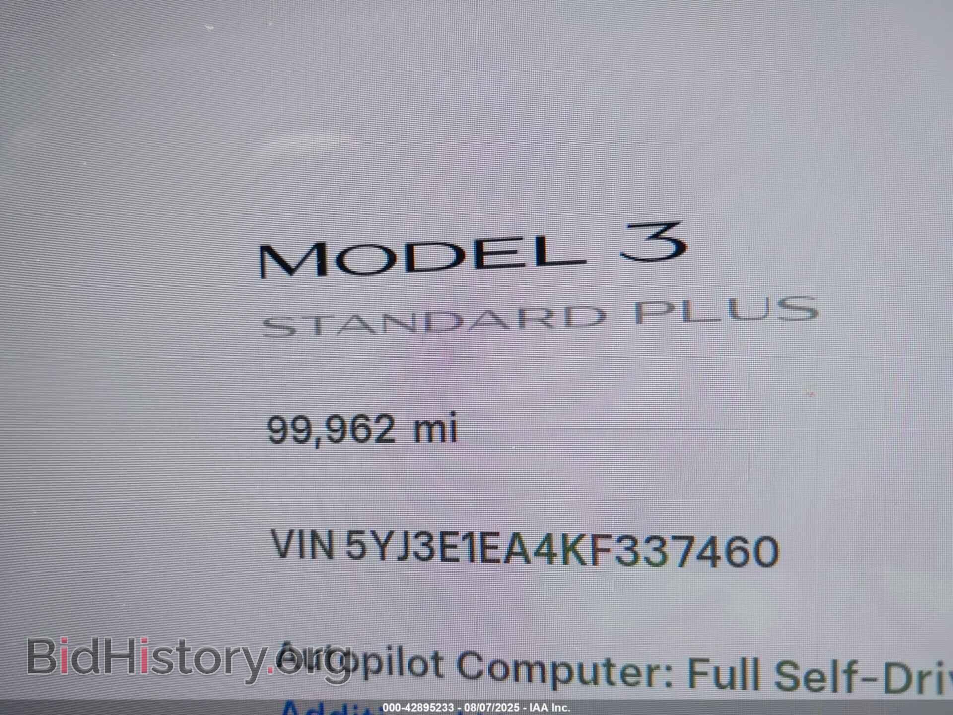 2019 TESLA MODEL 3 - VIN: 5YJ3E1EA4KF337460 - Фото 7