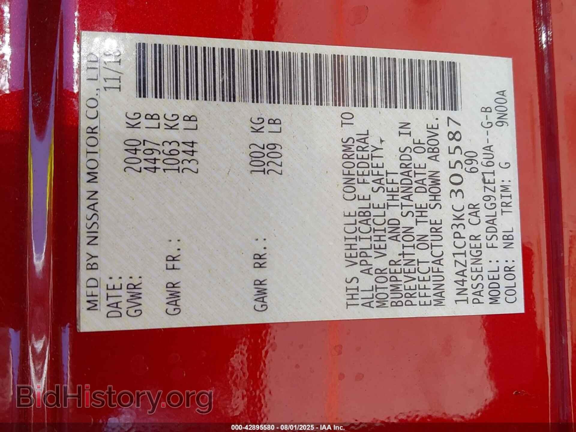 2019 NISSAN LEAF - VIN: 1N4AZ1CP3KC305587 - Фото 9
