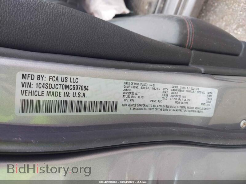 2021 Dodge DURANGO (VIN 1C4SDJCT0MC697084) — photo 9 of 15