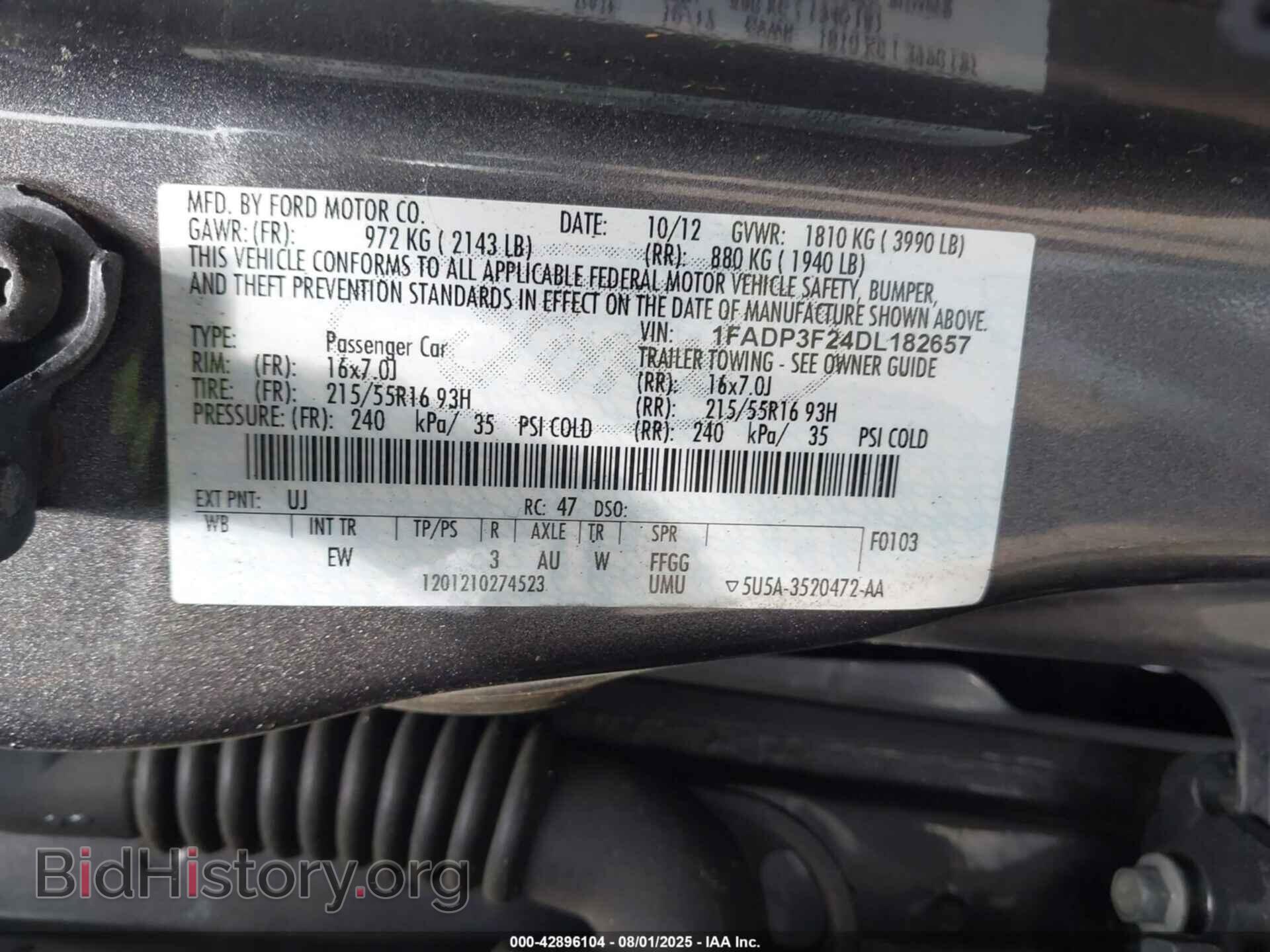 2013 FORD FOCUS - VIN: 1FADP3F24DL182657 - Фото 9