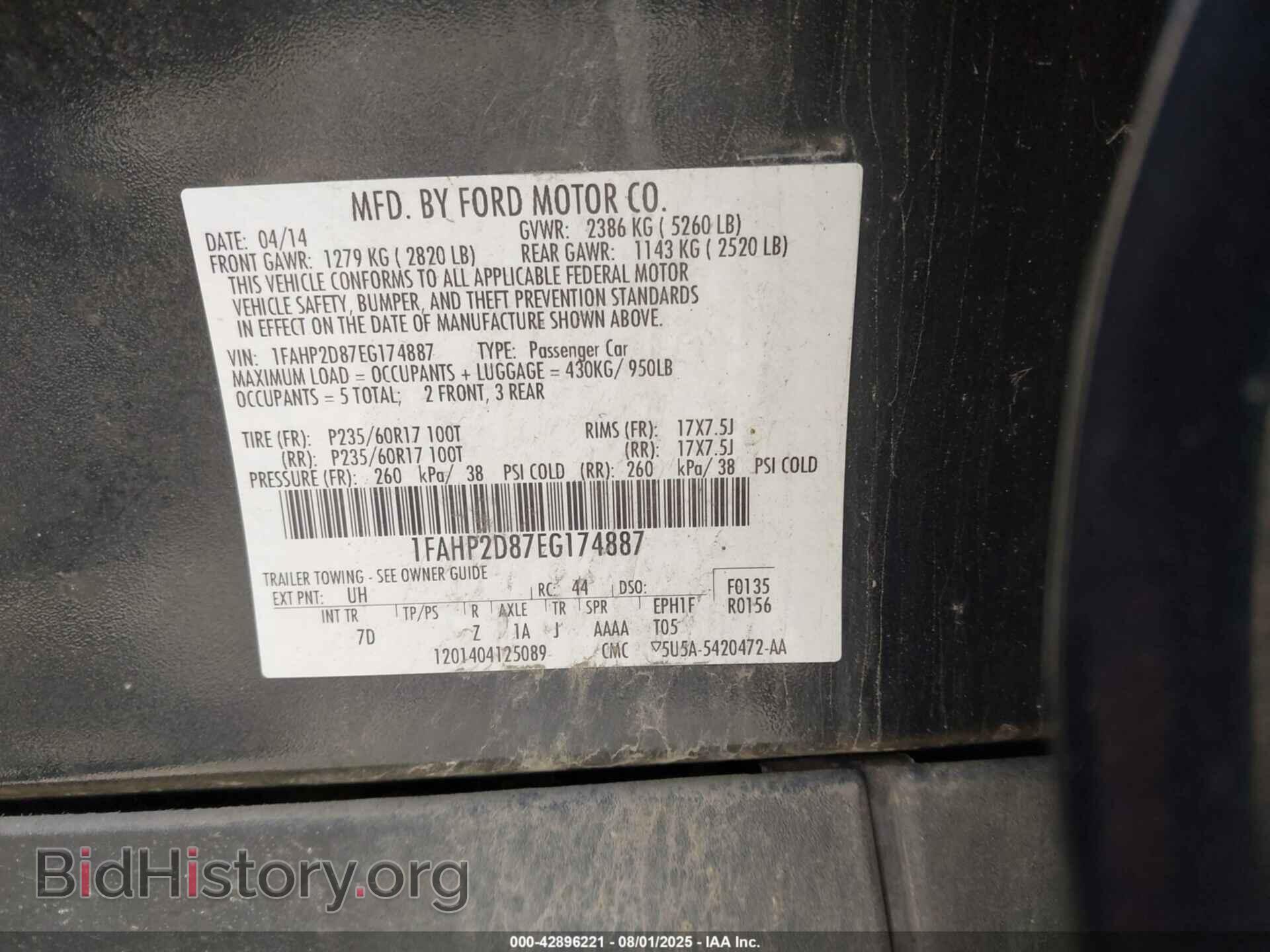 2014 FORD TAURUS - VIN: 1FAHP2D87EG174887 - Photo 9