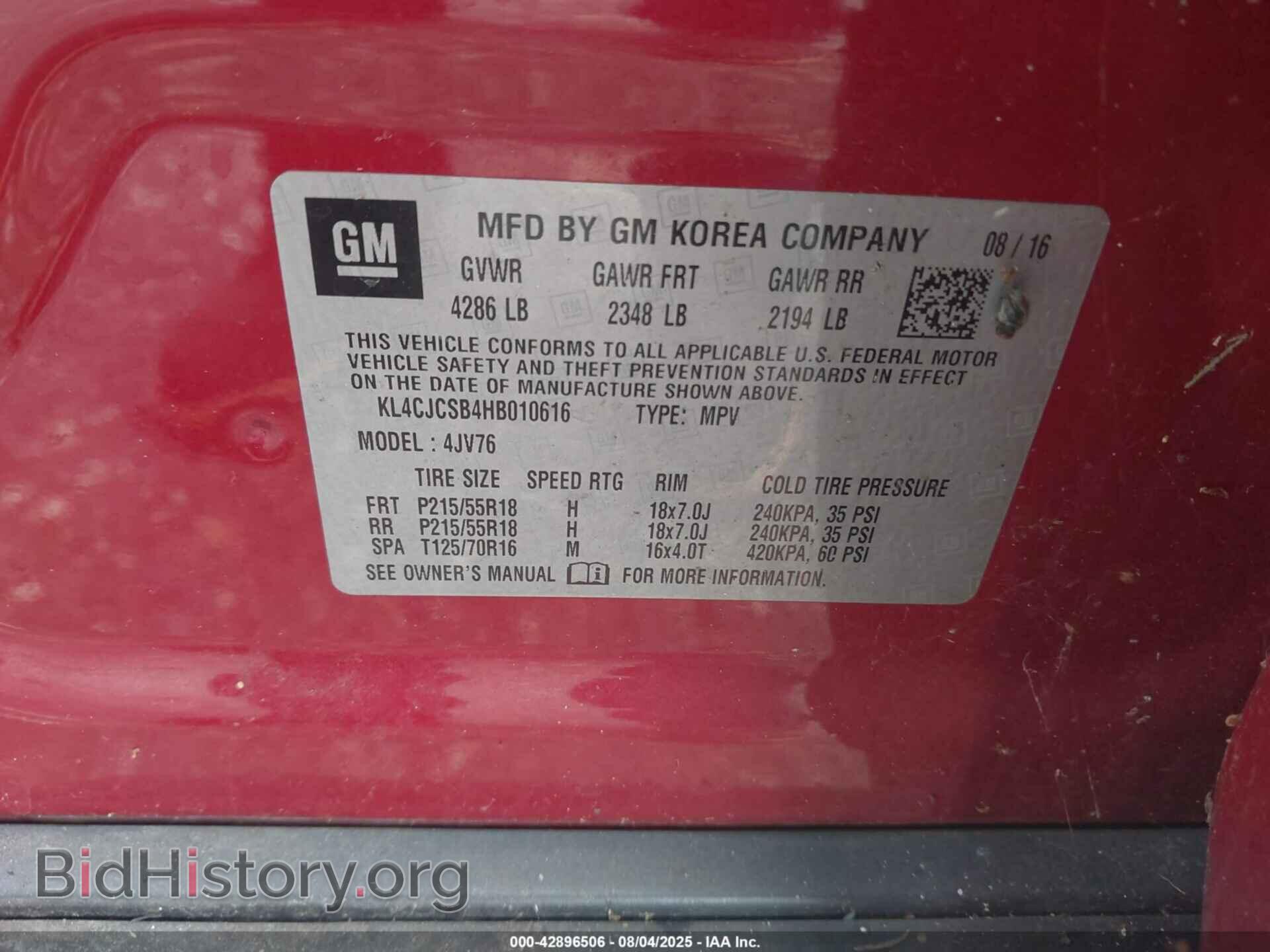 2017 BUICK ENCORE - VIN: KL4CJCSB4HB010616 - Photo 9