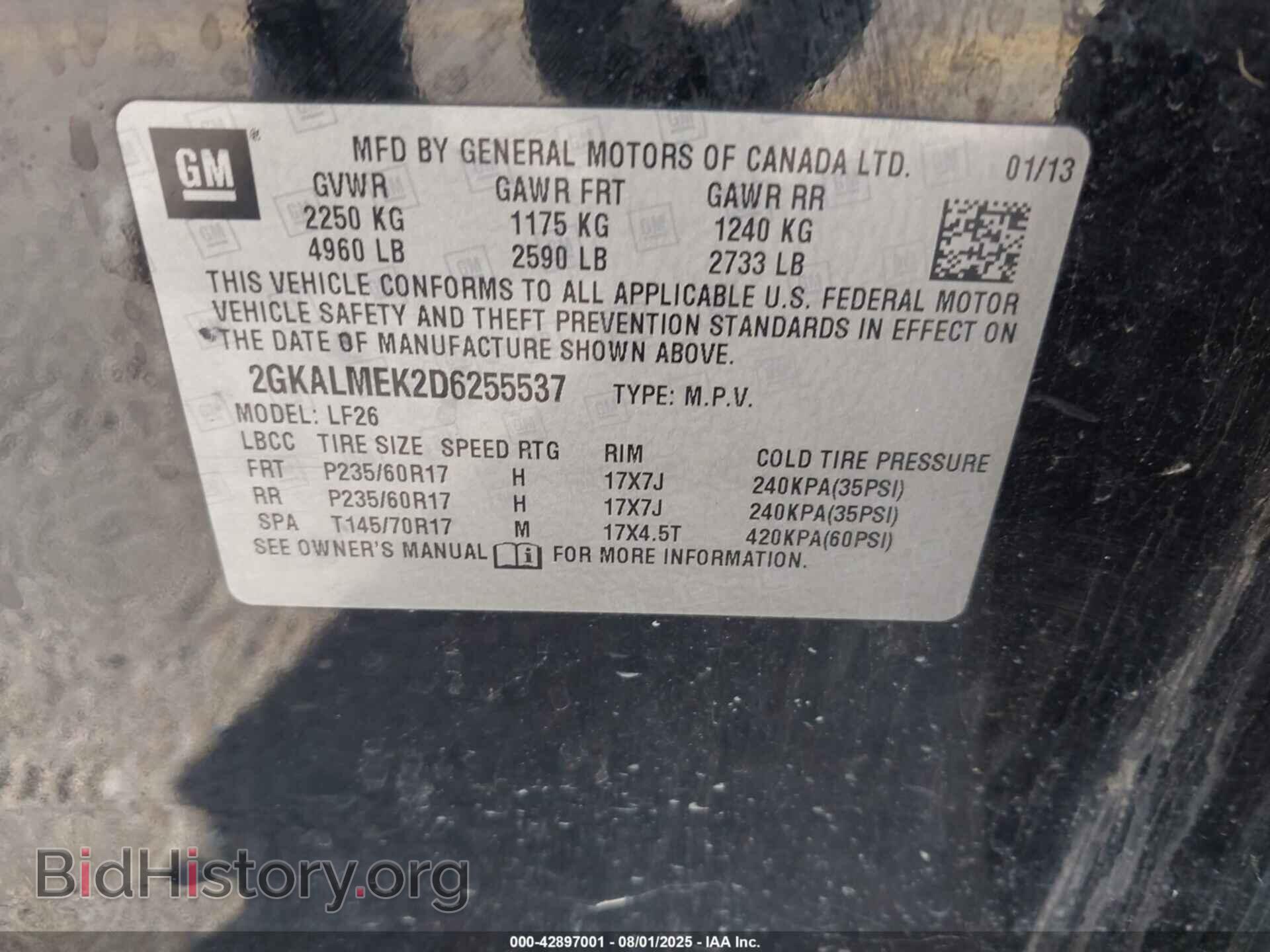 2013 GMC TERRAIN - VIN: 2GKALMEK2D6255537 - Photo 9