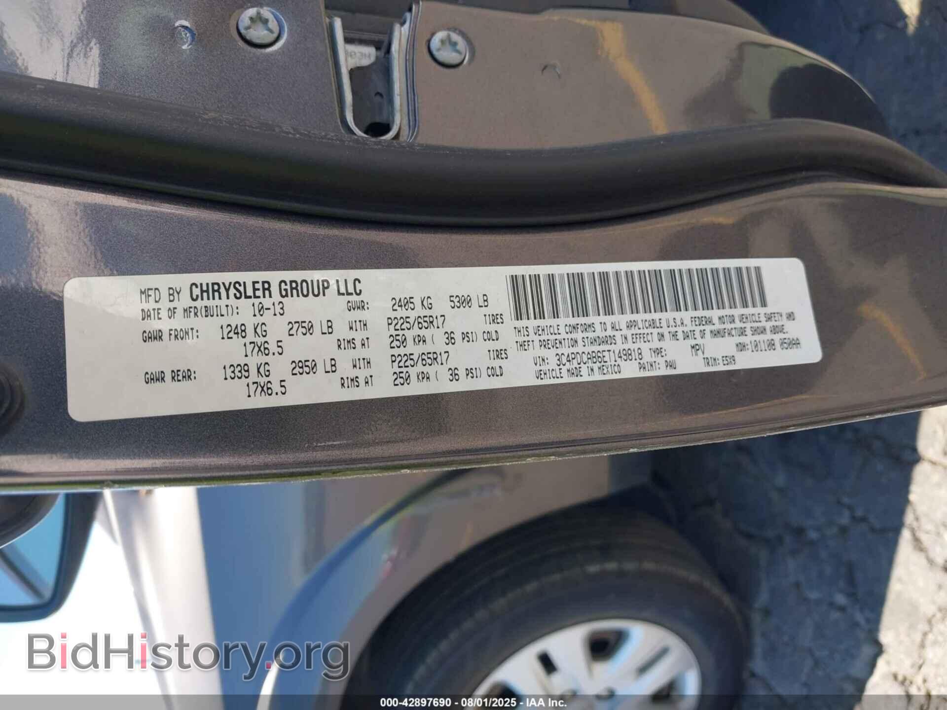 2014 DODGE JOURNEY - VIN: 3C4PDCAB6ET149818 - Фото 9