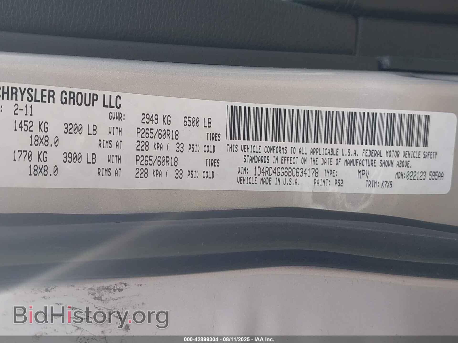 2011 DODGE DURANGO - VIN: 1D4RD4GG6BC634178 - Photo 9