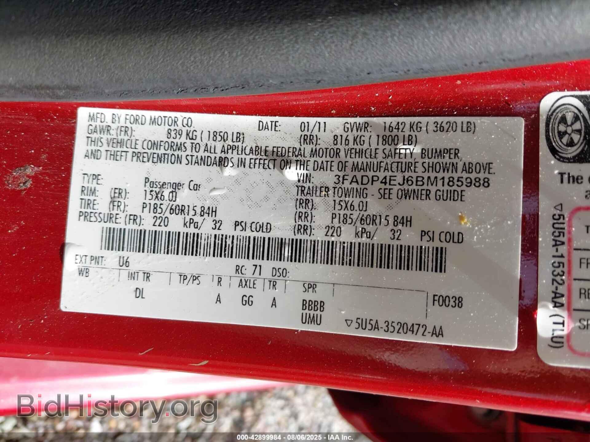 2011 FORD FIESTA - VIN: 3FADP4EJ6BM185988 - Фото 9