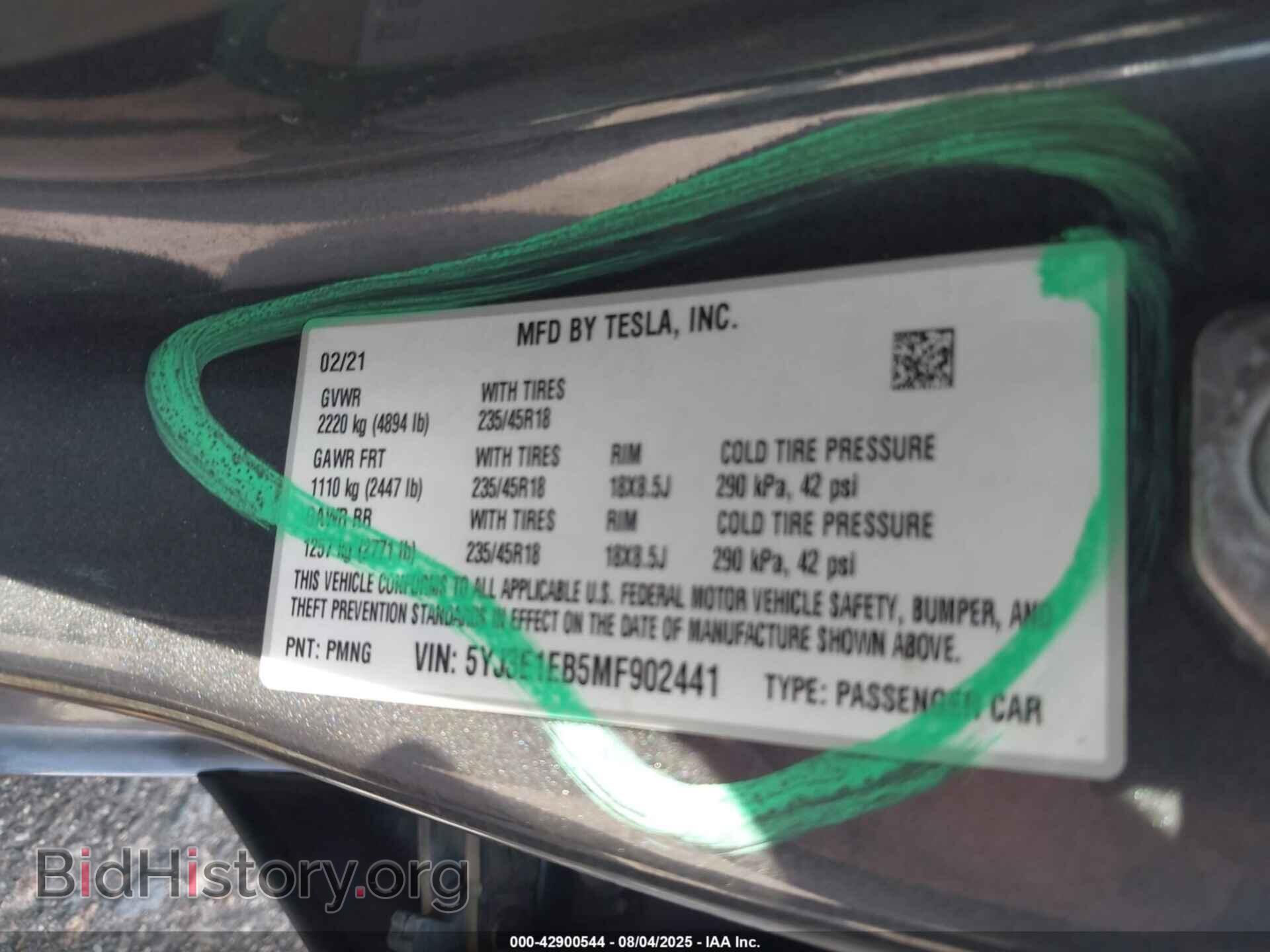 2021 TESLA MODEL 3 - VIN: 5YJ3E1EB5MF902441 - Фото 9
