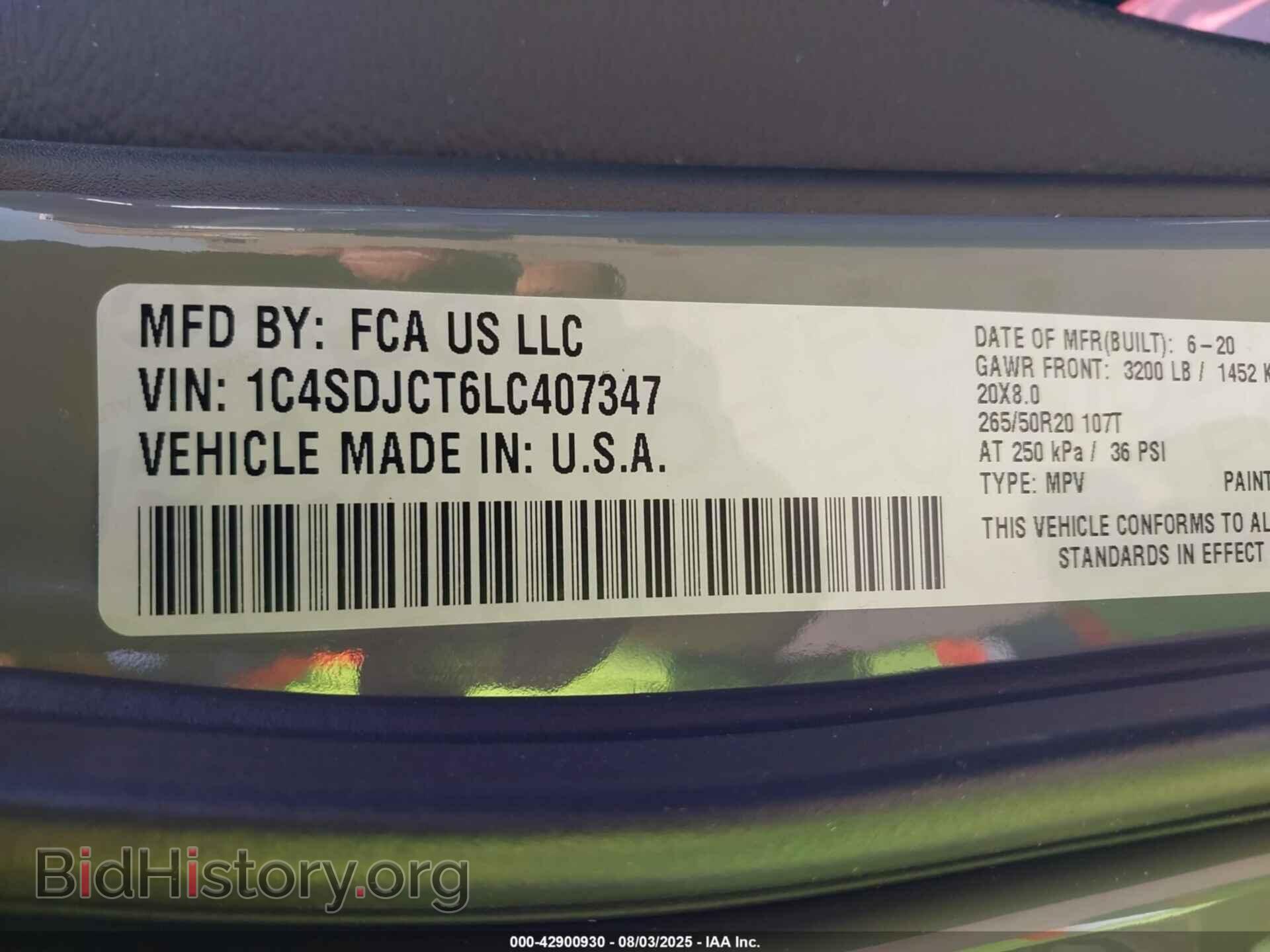 2020 DODGE DURANGO - VIN: 1C4SDJCT6LC407347 - Фото 9