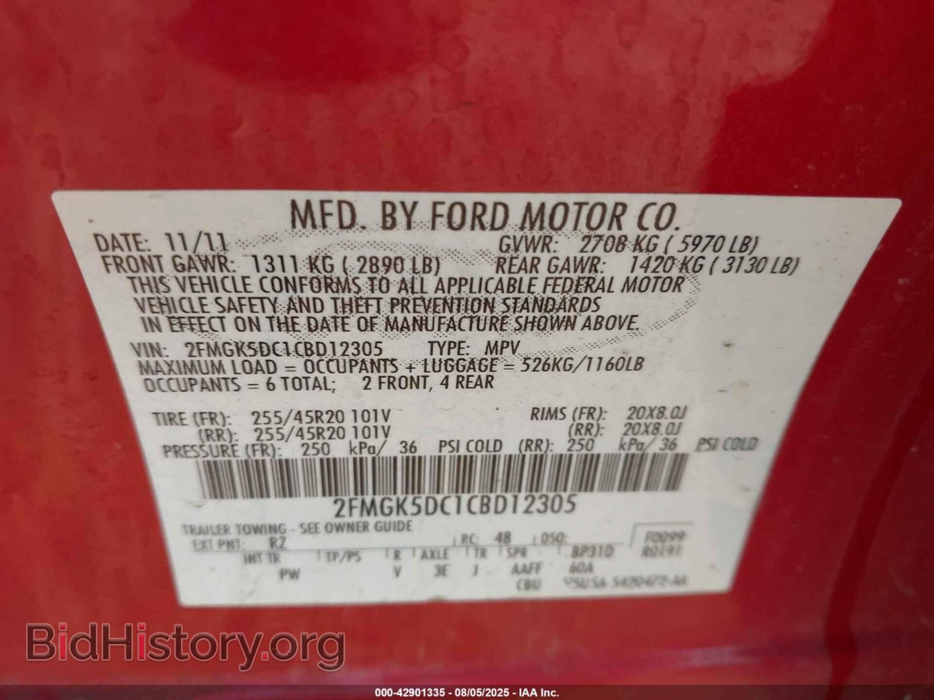 2012 FORD FLEX - VIN: 2FMGK5DC1CBD12305 - Photo 9