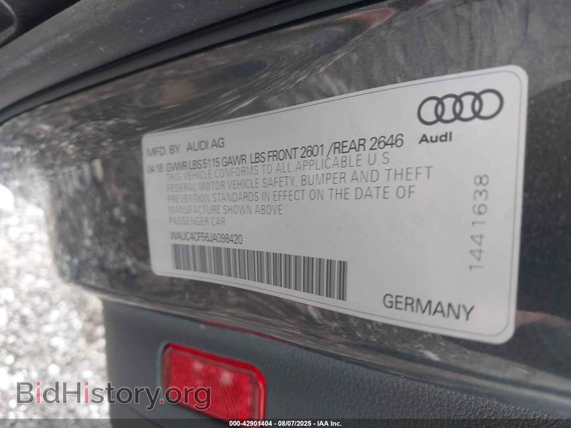 2018 AUDI S5 - VIN: WAUC4CF56JA098420 - Фото 9