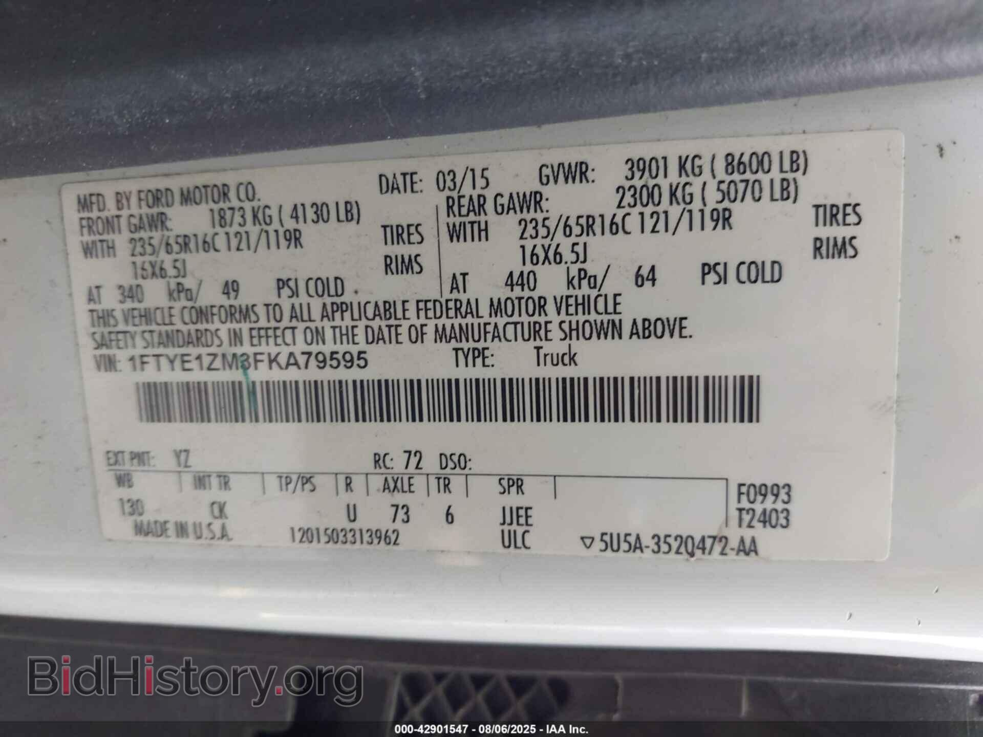 2015 FORD TRANSIT-150 - VIN: 1FTYE1ZM3FKA79595 - Photo 9