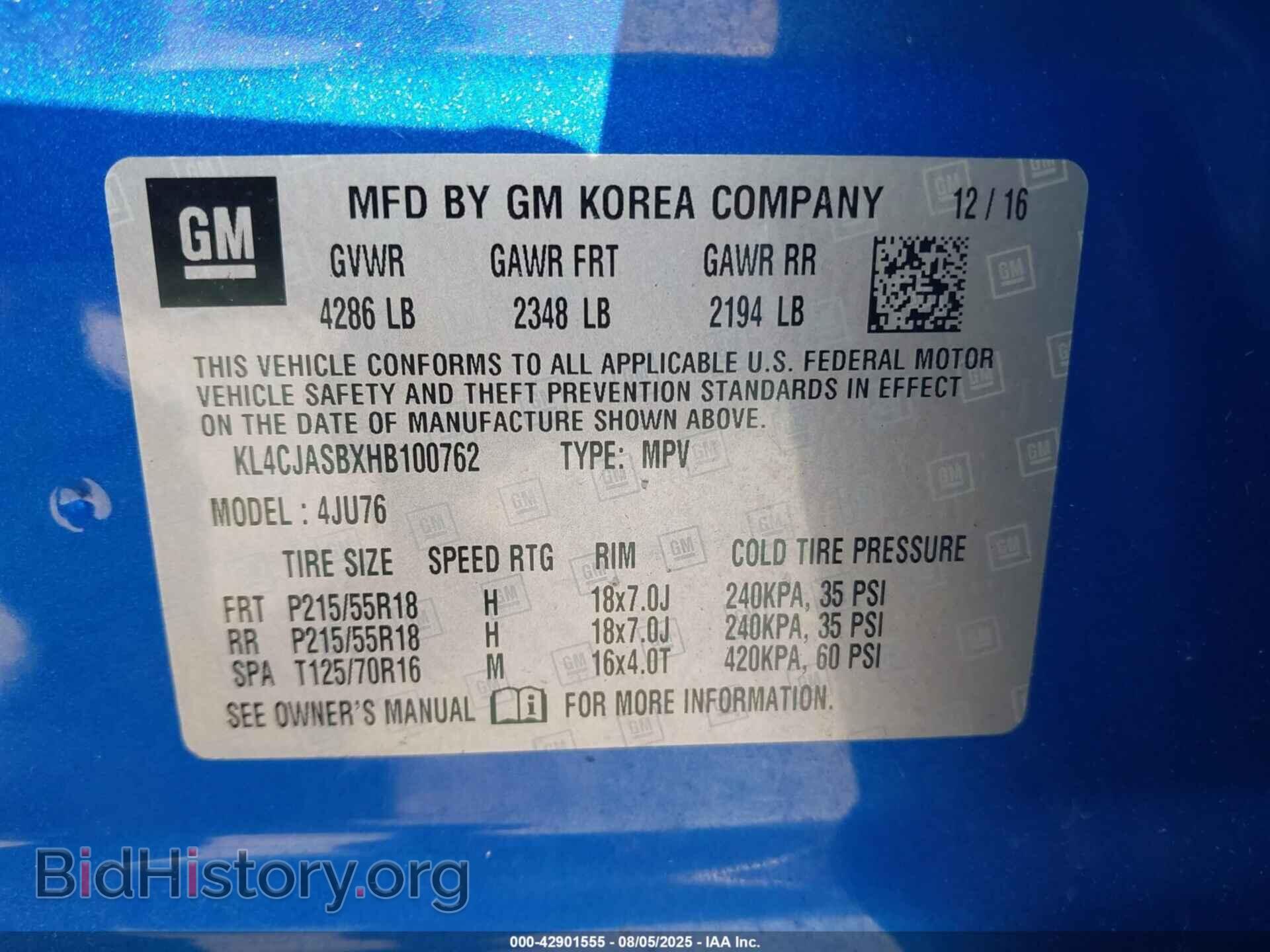 2017 BUICK ENCORE - VIN: KL4CJASBXHB100762 - Photo 9
