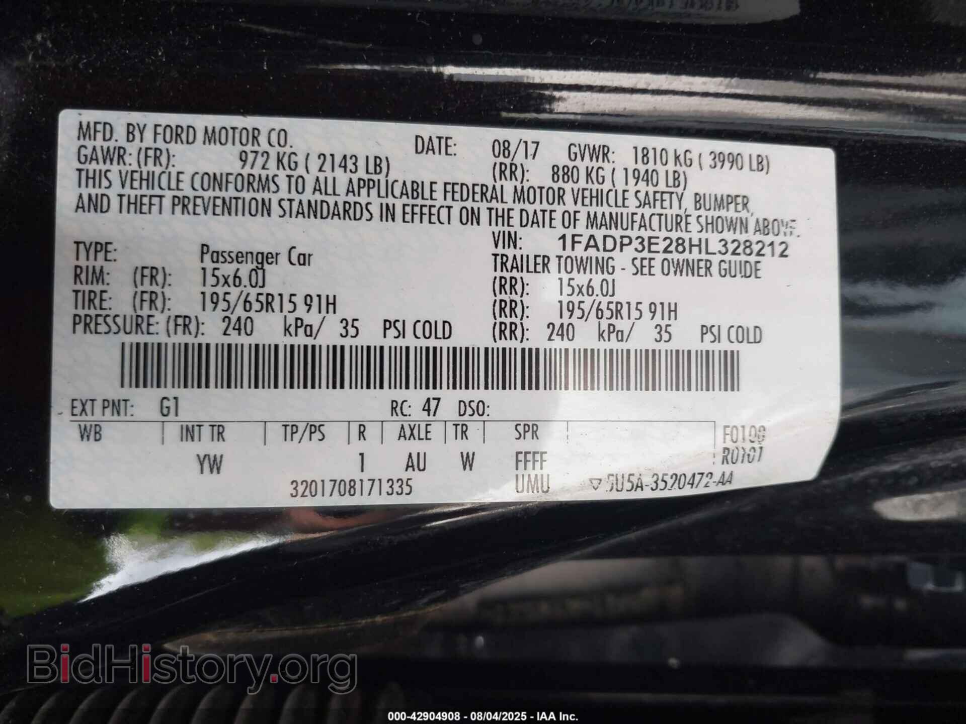 2017 FORD FOCUS - VIN: 1FADP3E28HL328212 - Фото 9