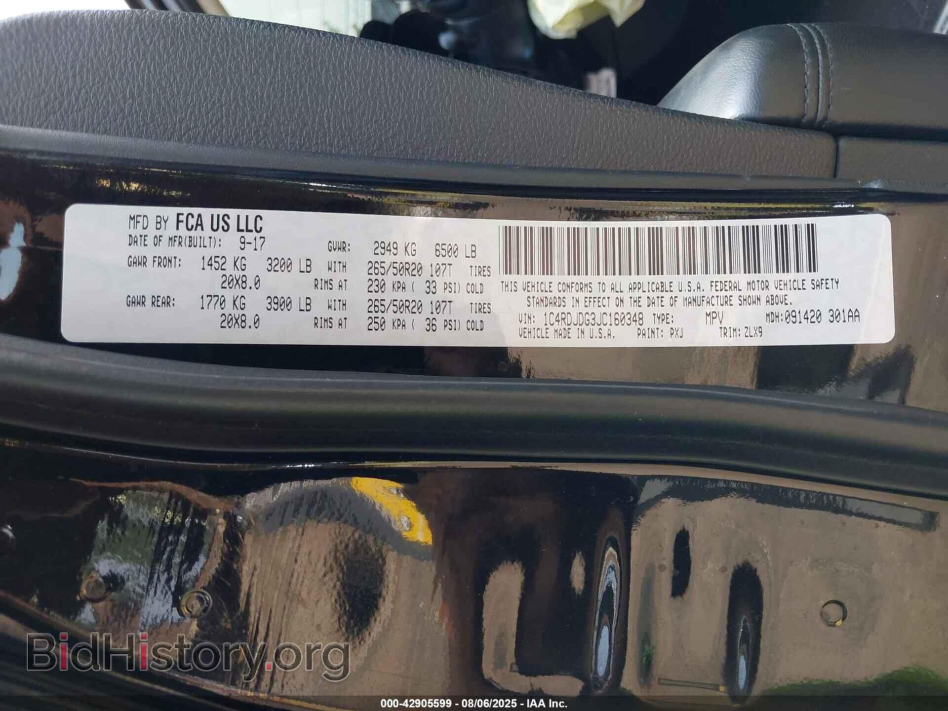 2018 DODGE DURANGO - VIN: 1C4RDJDG3JC160348 - Фото 9