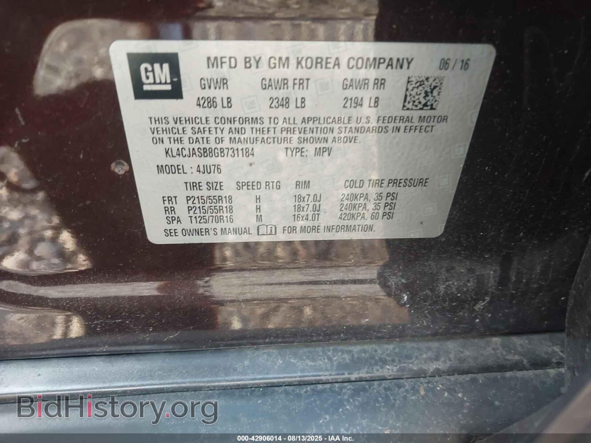 2016 BUICK ENCORE - VIN: KL4CJASB8GB731184 - Photo 9