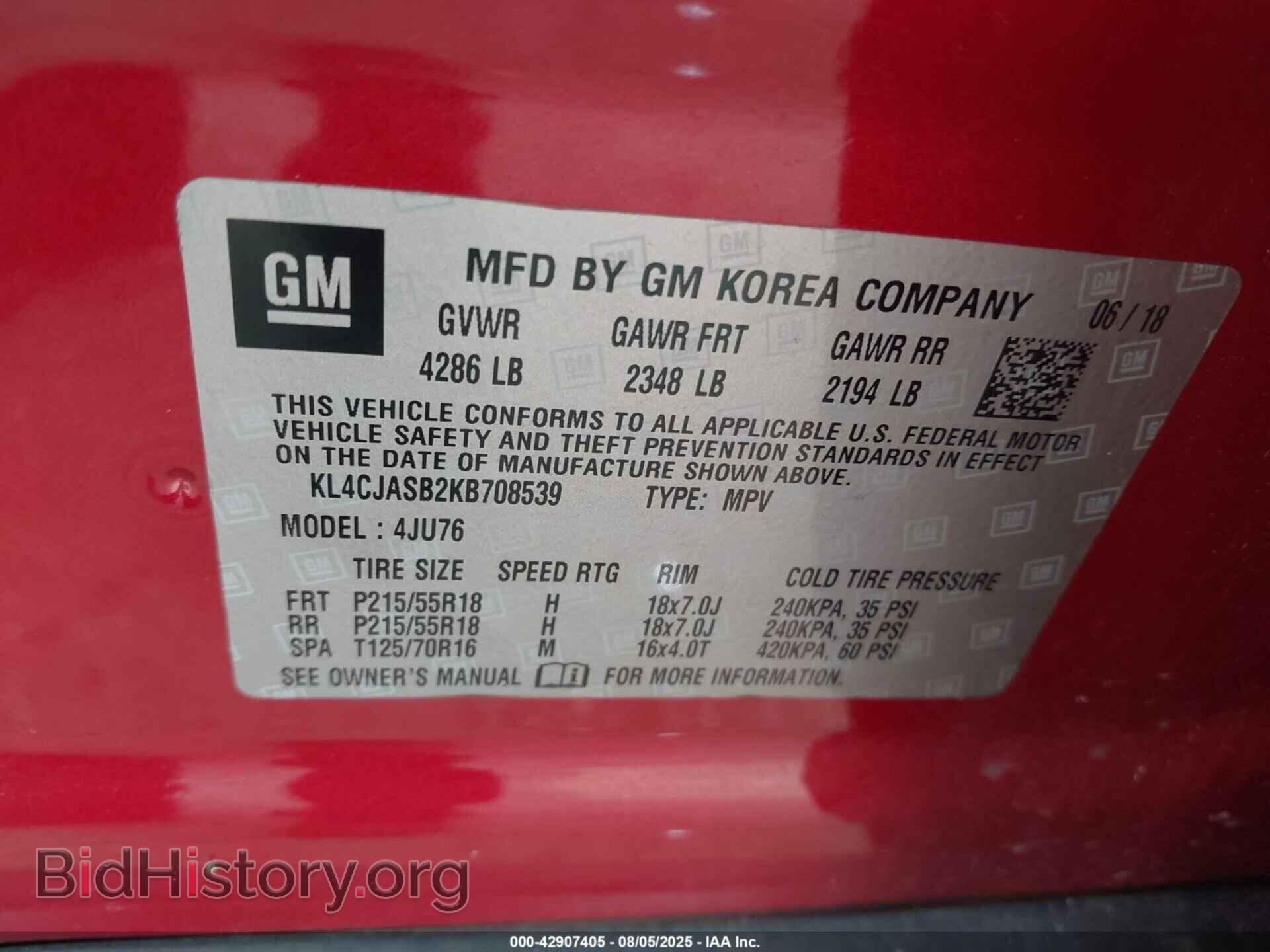 2019 BUICK ENCORE - VIN: KL4CJASB2KB708539 - Photo 9